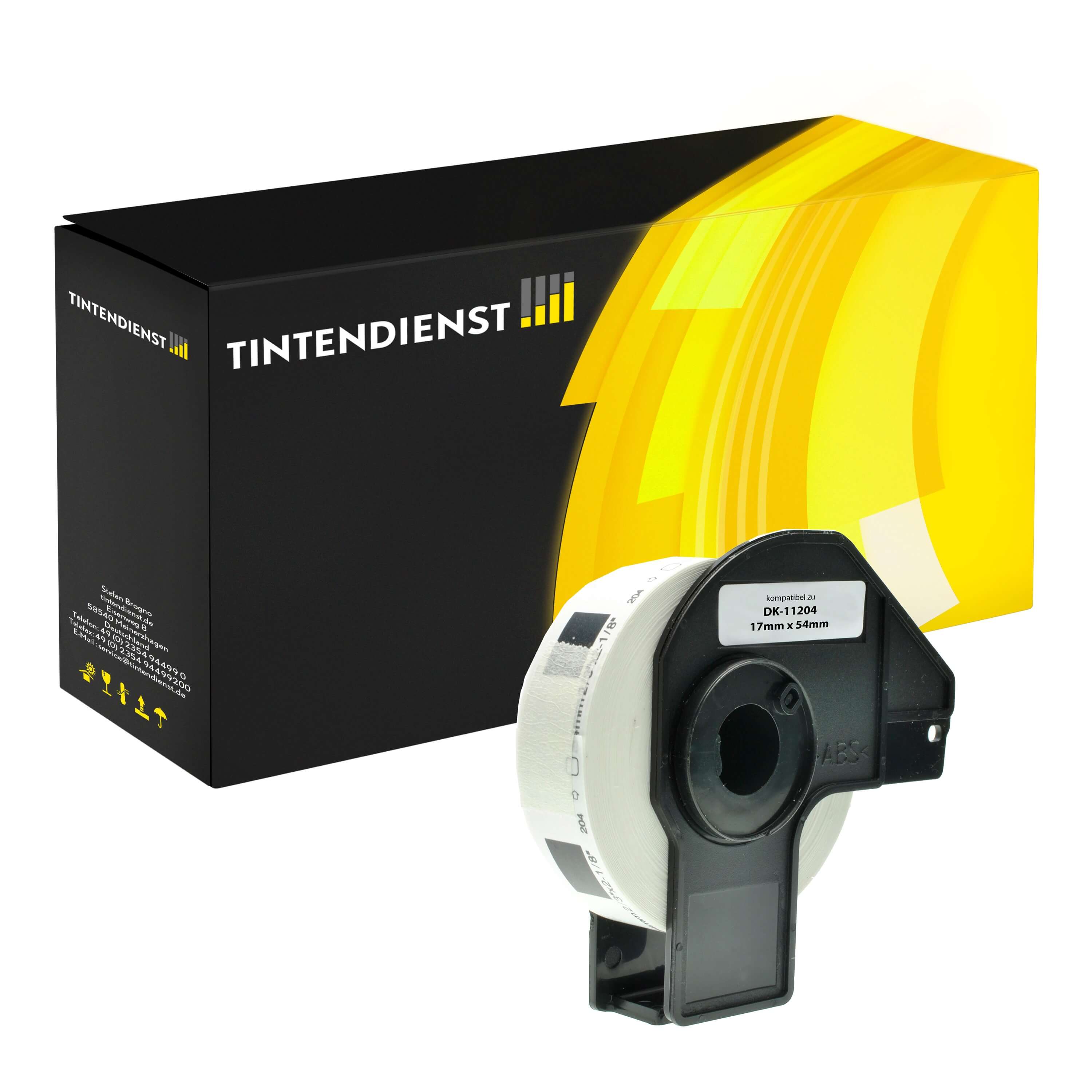 Mehrzwecketiketten kompatibel für Brother P-Touch QL 600 (DK-11204) Weiss 54mm/17mm (400 Stück)