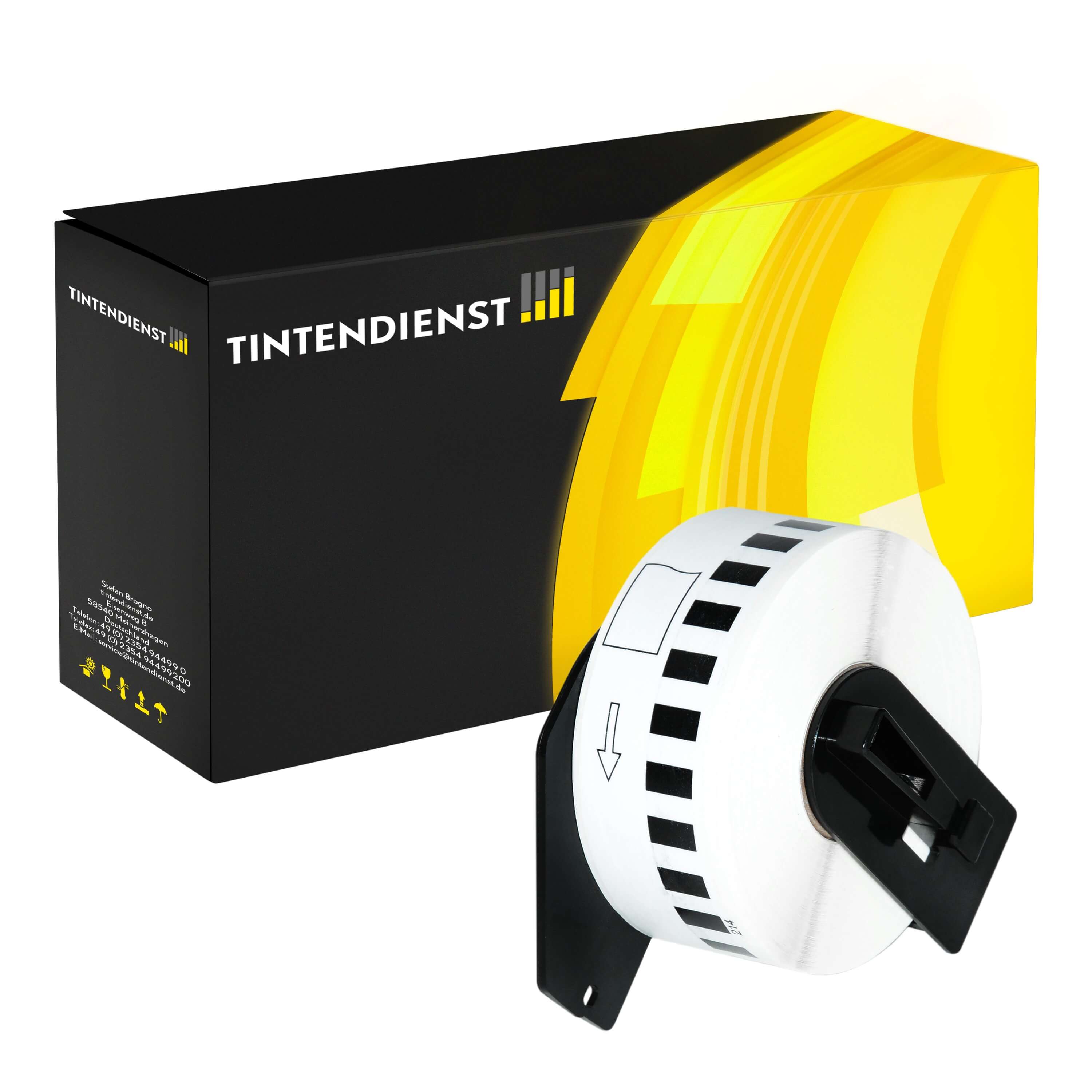 Endlosetikett kompatibel für Brother P-Touch QL 560 Series (DK-22214) Weiss 30.48m/12mm (1 Stück)