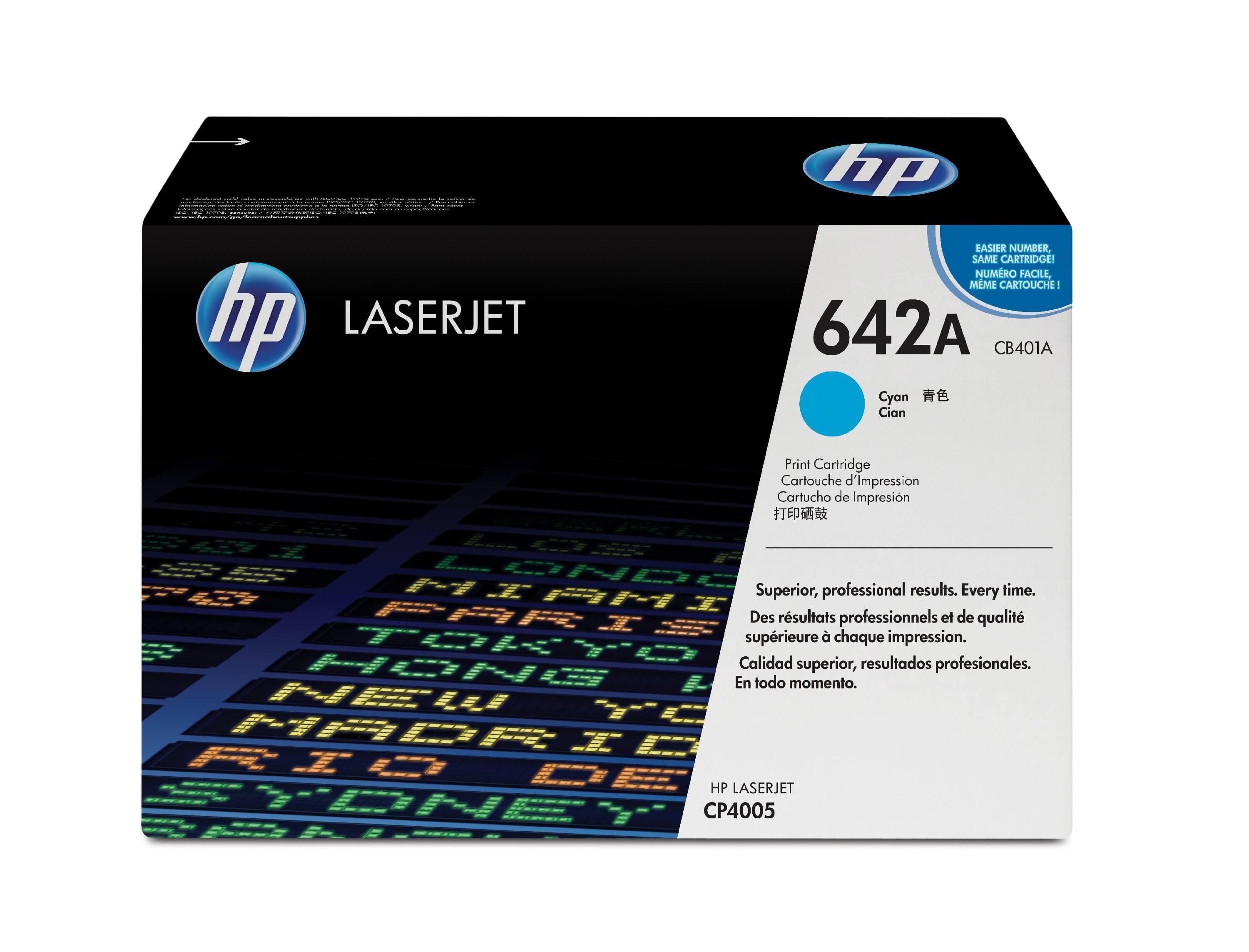 Original Toner HP Color LaserJet CP 4000 Series (CB401A / 642A) Cyan