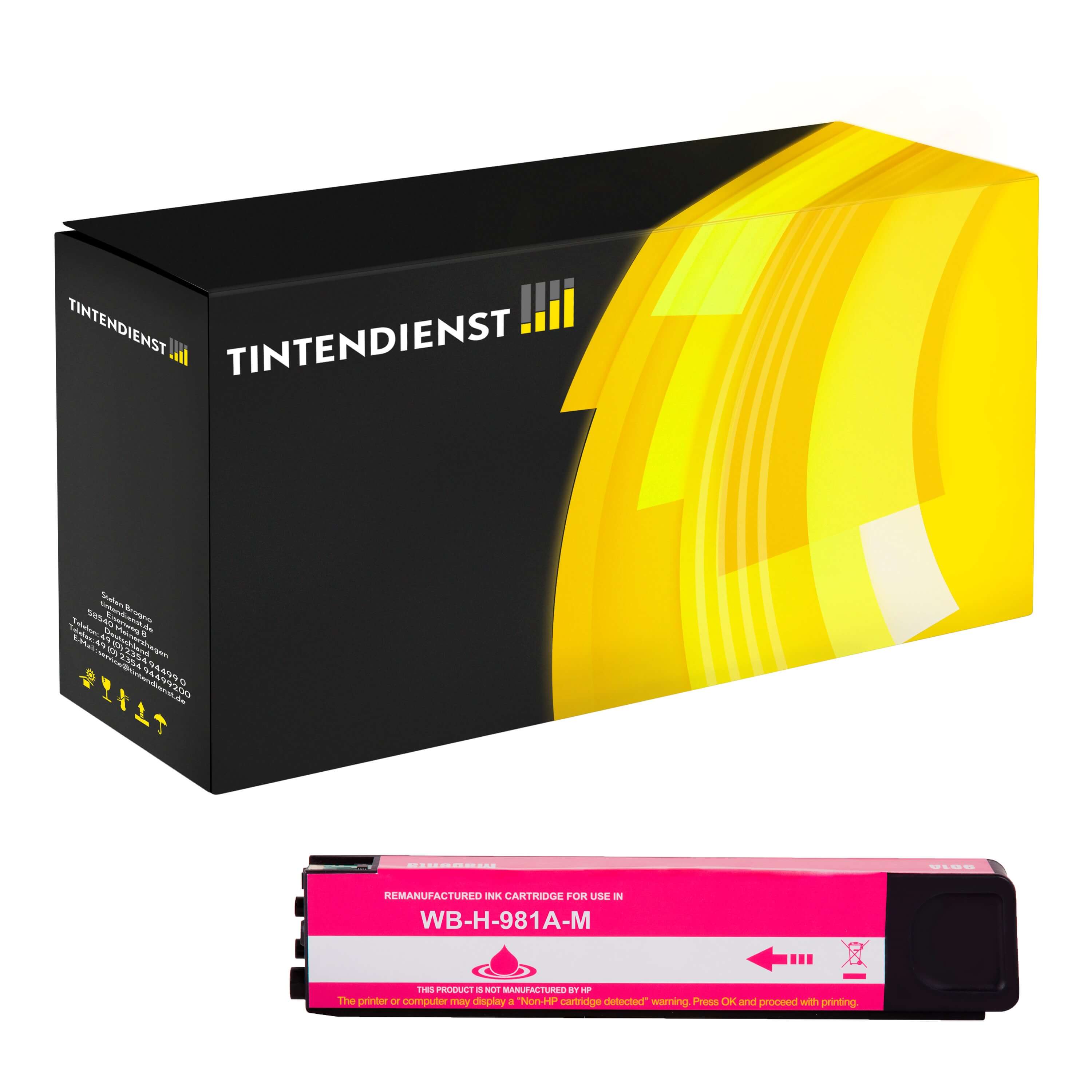 Druckerpatrone kompatibel für HP PageWide Enterprise Color 556 dn (J3M69A / 981A) Magenta