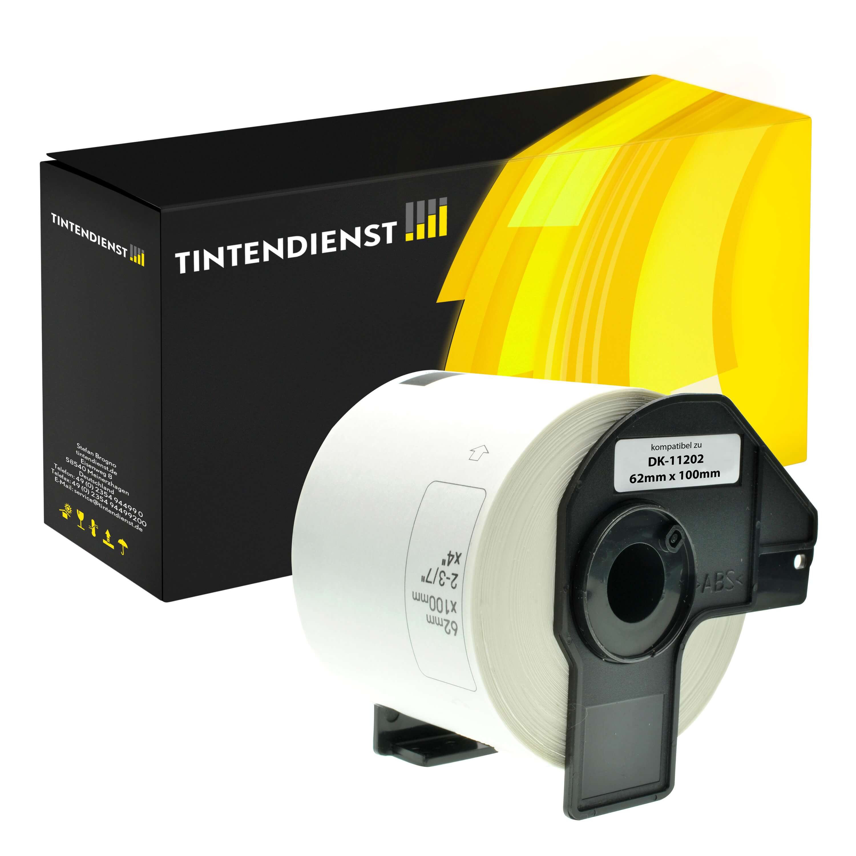 Versandetiketten(Päckchen) kompatibel für Brother P-Touch QL 650 TD (DK-11202) Weiss 100mm/62mm (300 Stück)