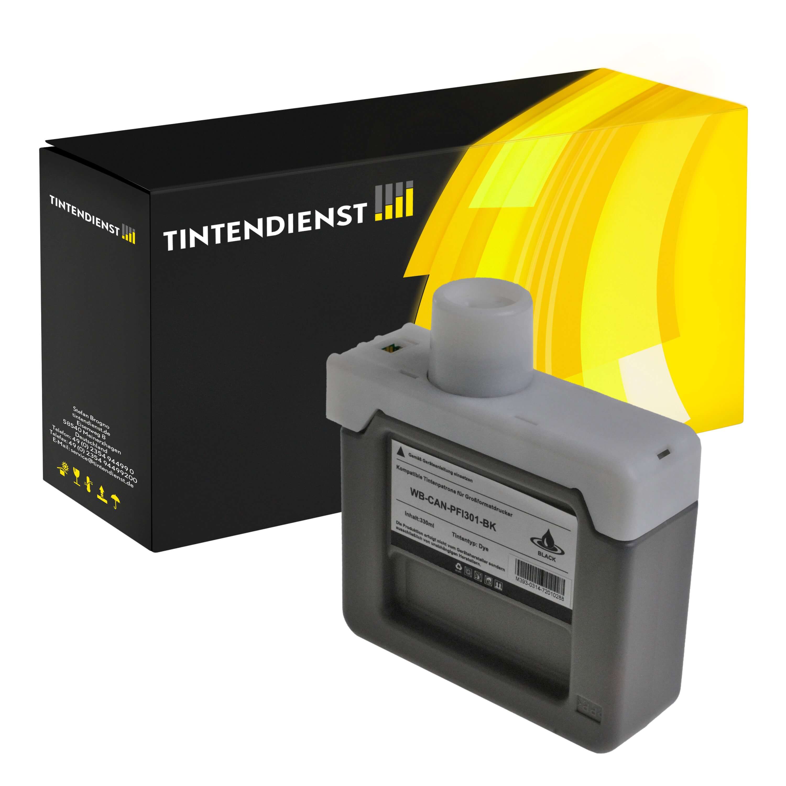 Druckerpatrone kompatibel für Canon imagePROGRAF IPF 9000 S (1486B001 / PFI-301BK) Schwarz