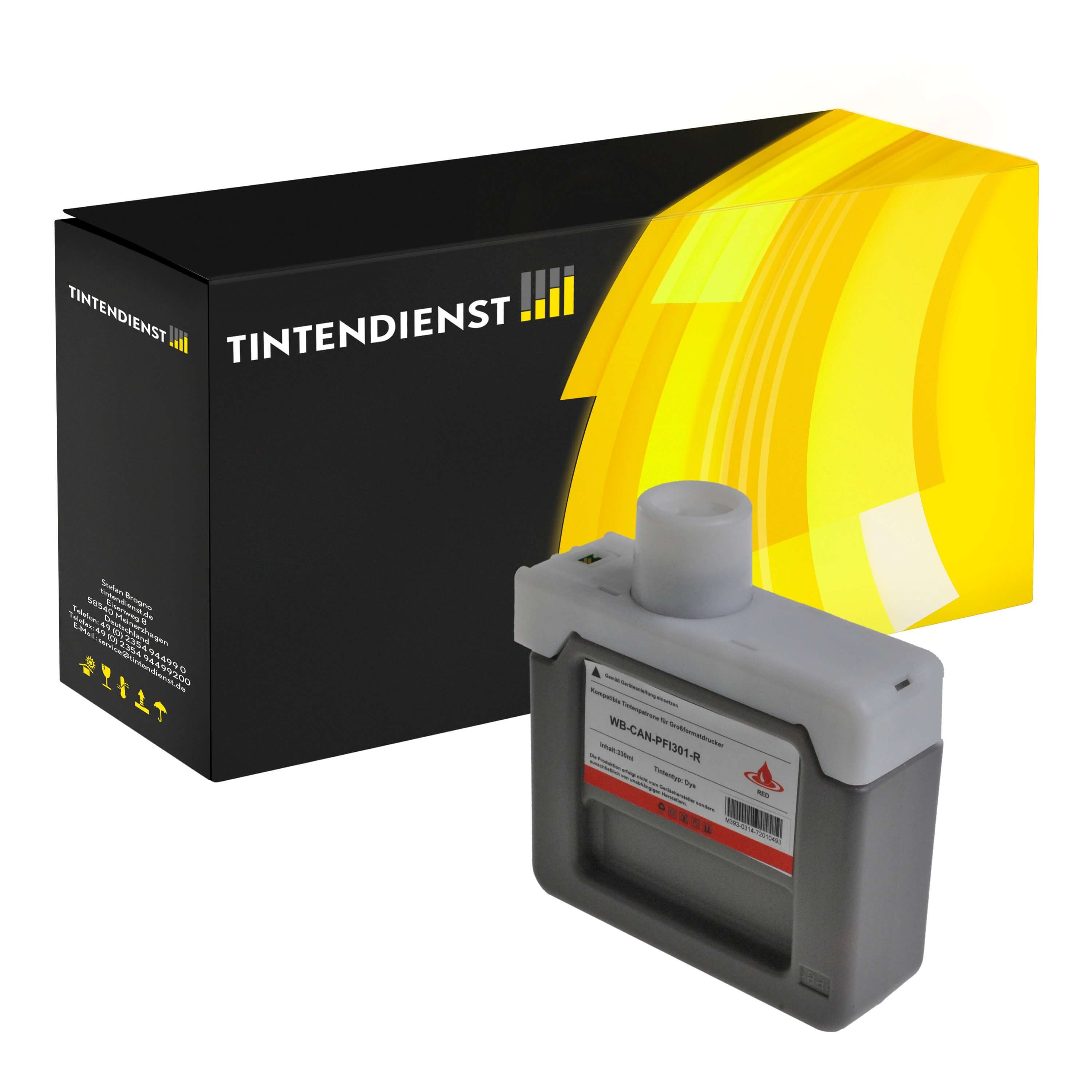 Druckerpatrone kompatibel für Canon imagePROGRAF IPF 9100 (1492B001 / PFI-301R) Rot