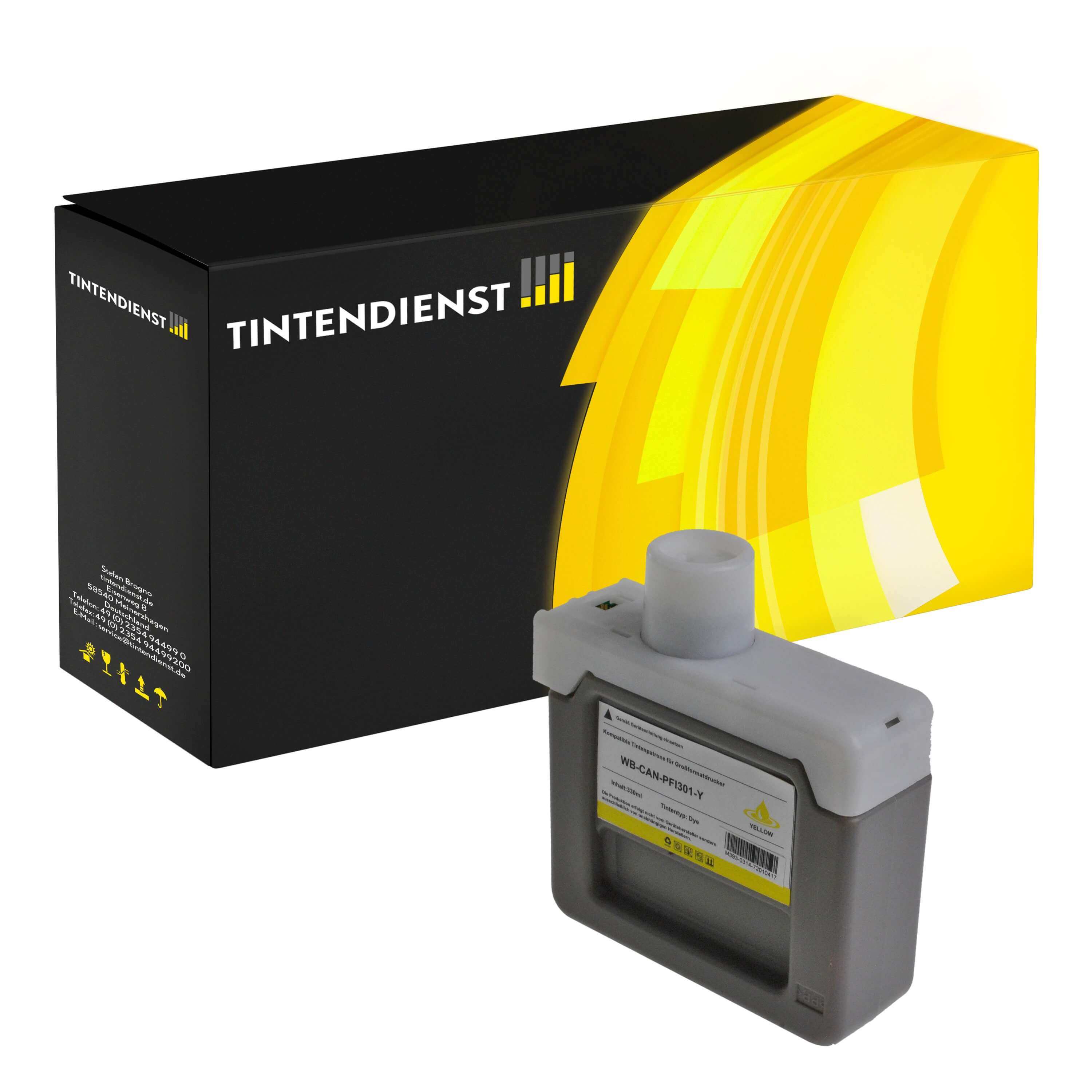 Druckerpatrone kompatibel für Canon imagePROGRAF IPF 8000 S (1489B001 / PFI-301Y) Gelb