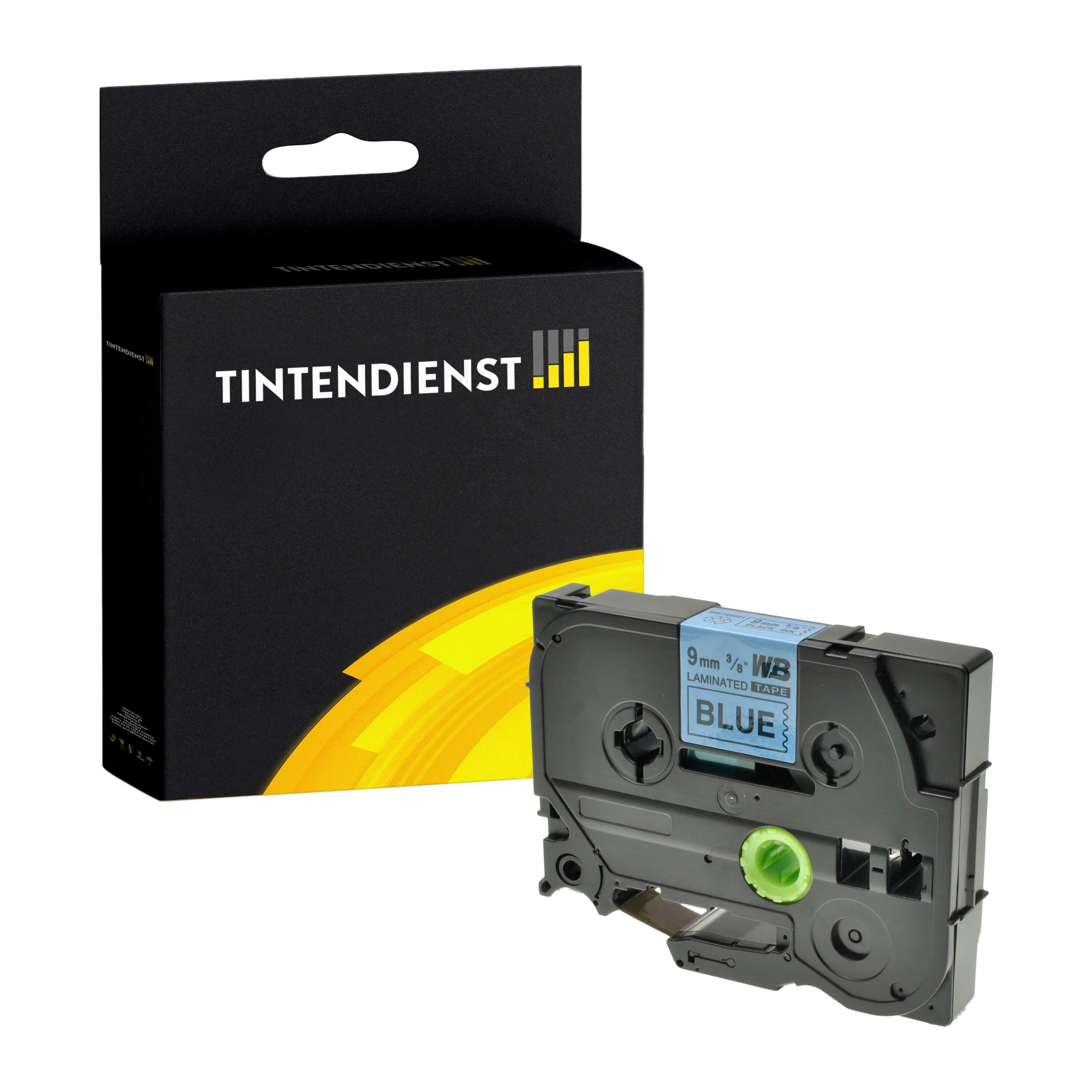 Schriftband kompatibel für Brother P-Touch 1280 (TZE-521) 9mm/8m Schwarz auf Blau
