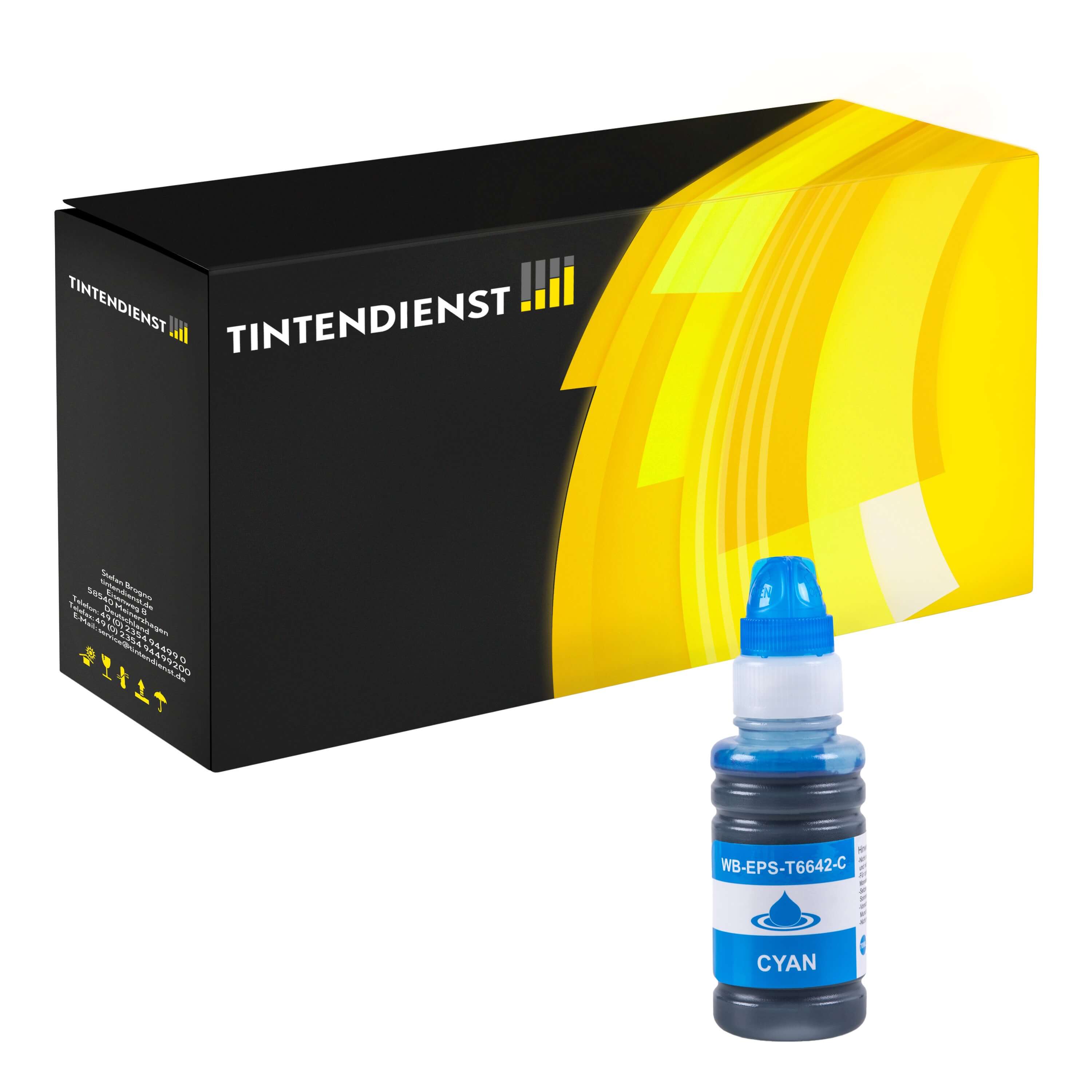 Tintentank kompatibel für Epson EcoTank ITS L 3060 (C13T664240 / 664) Cyan