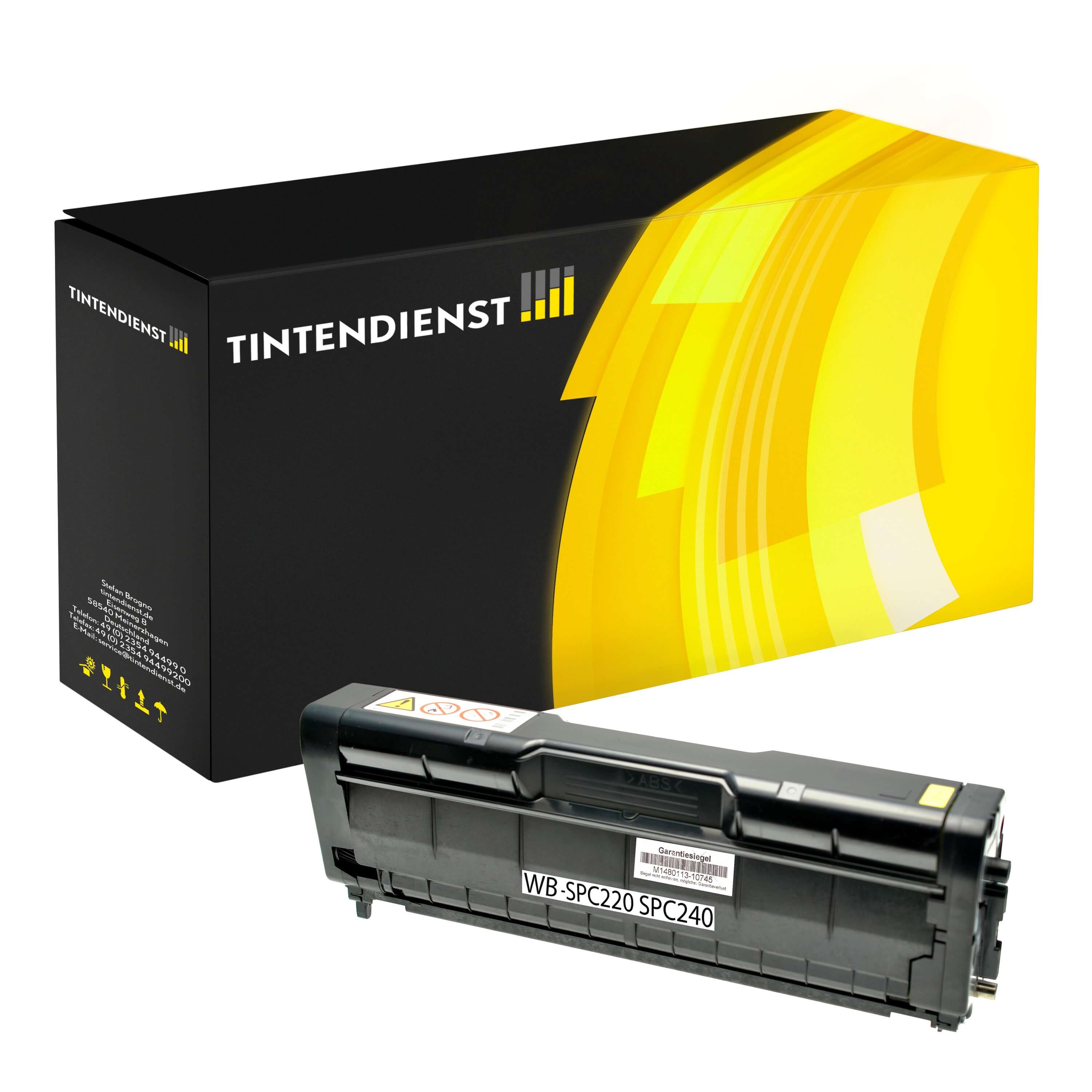 Toner kompatibel für Ricoh Aficio SP C 240 sf (406106 / TYPESPC220E) Gelb