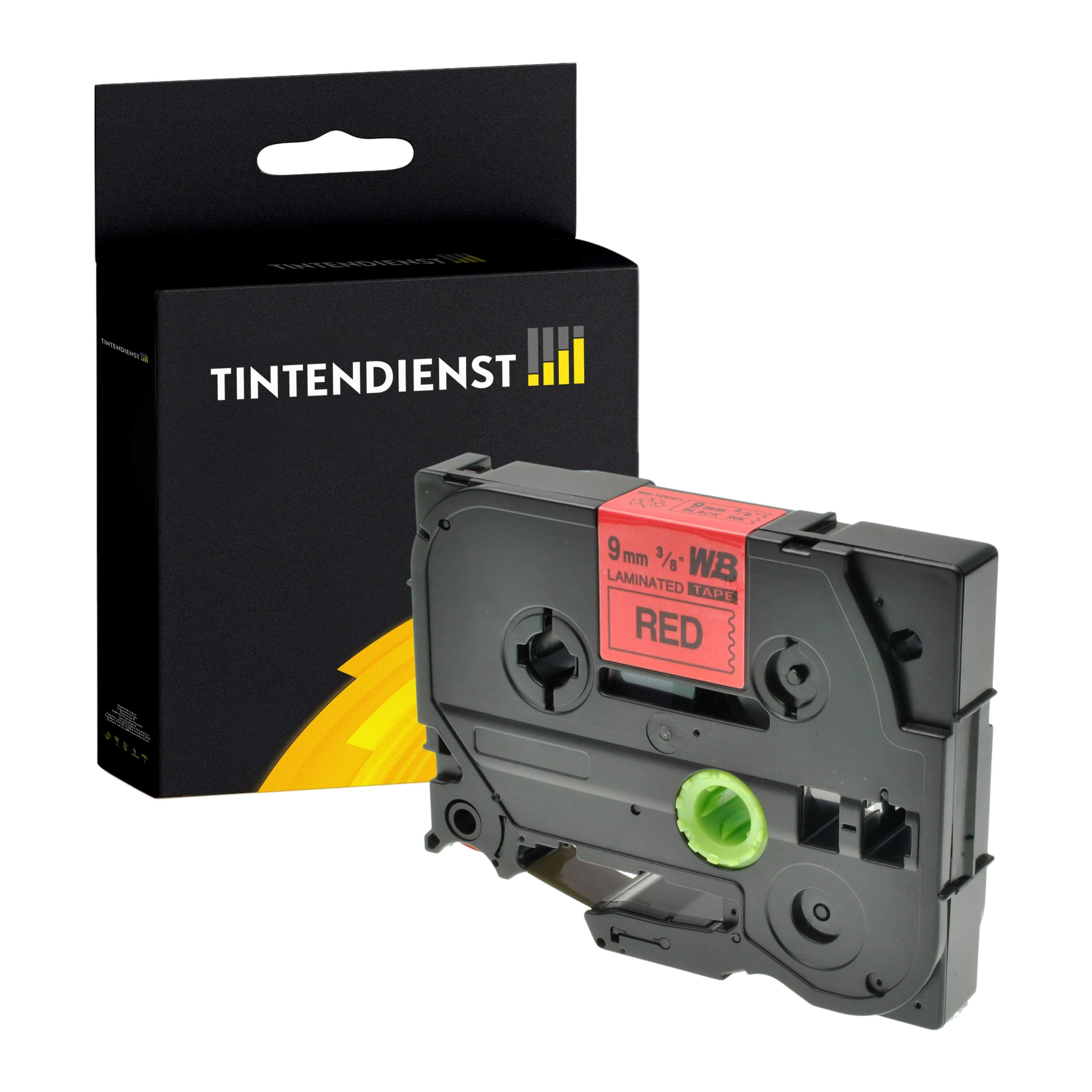Schriftband kompatibel für Brother P-Touch 1280 CB (TZE-421) 9mm/8m Schwarz auf Rot