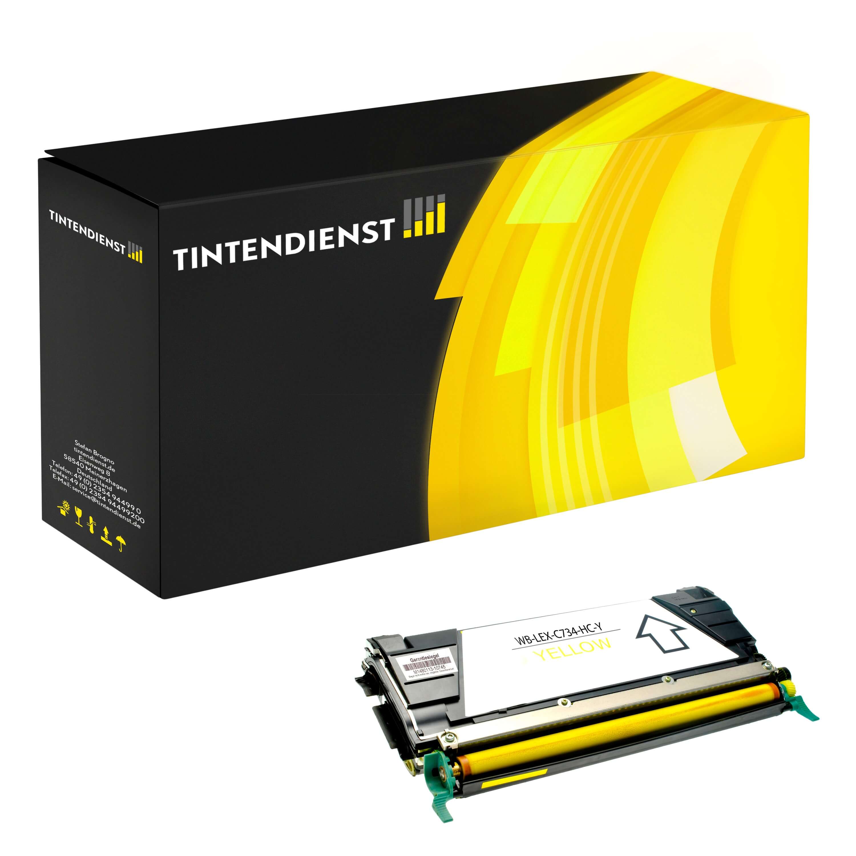 Toner kompatibel für Lexmark C 734 N (C734A2YG) Gelb