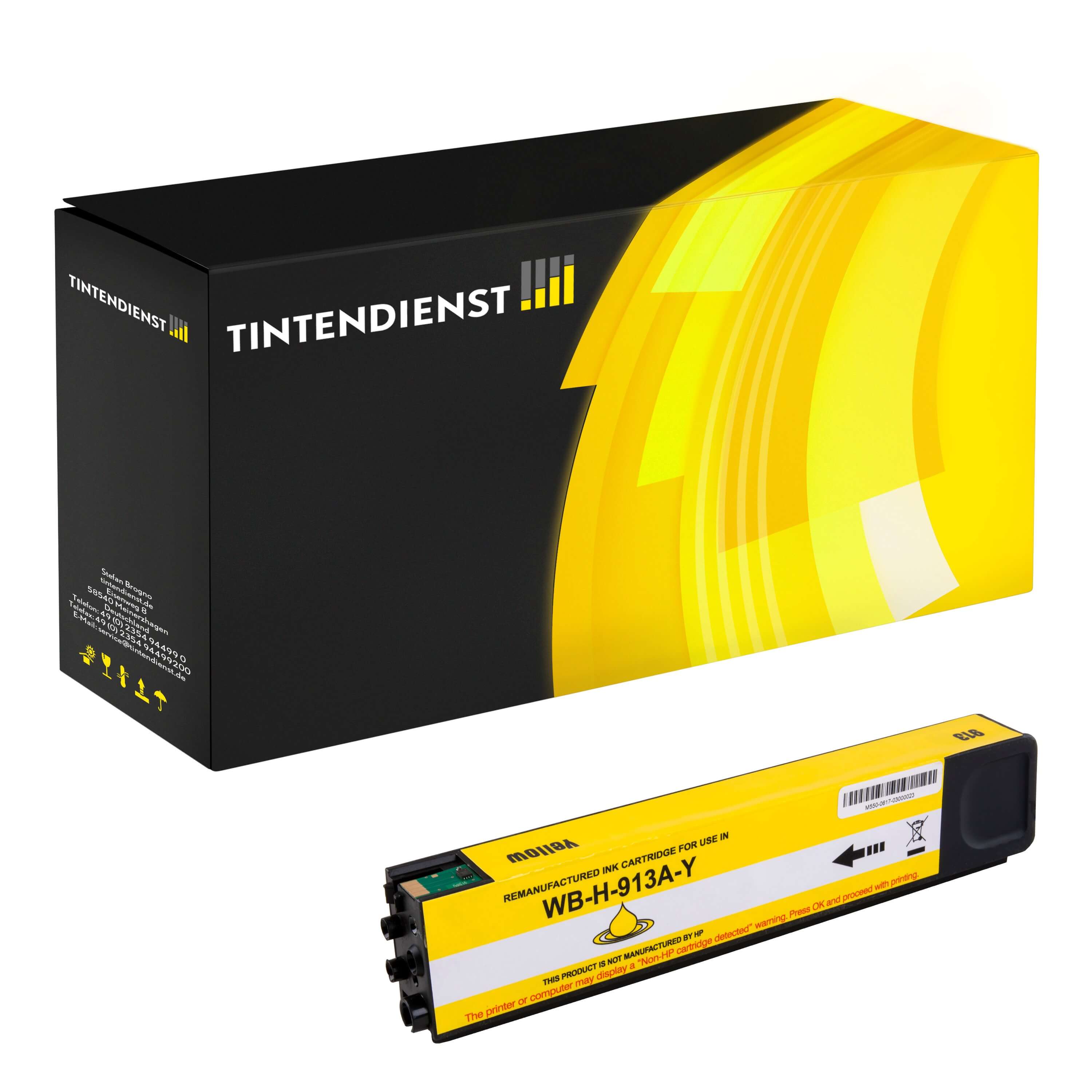 Druckerpatrone kompatibel für HP PageWide Pro 450 Series (F6T79AE / 913A) Gelb