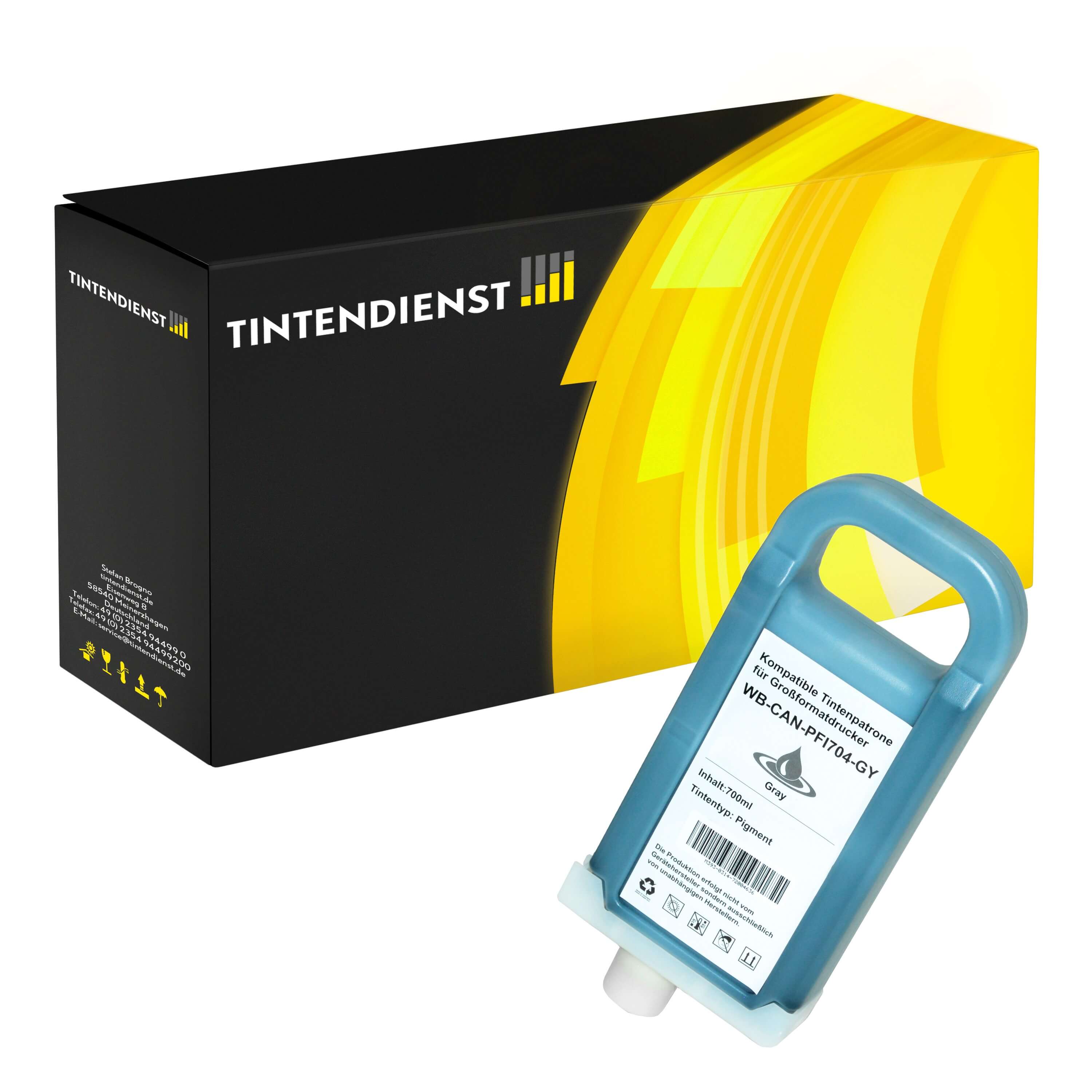 Druckerpatrone kompatibel für Canon imagePROGRAF IPF 8300 (3870B005 / PFI-704GY) Grau