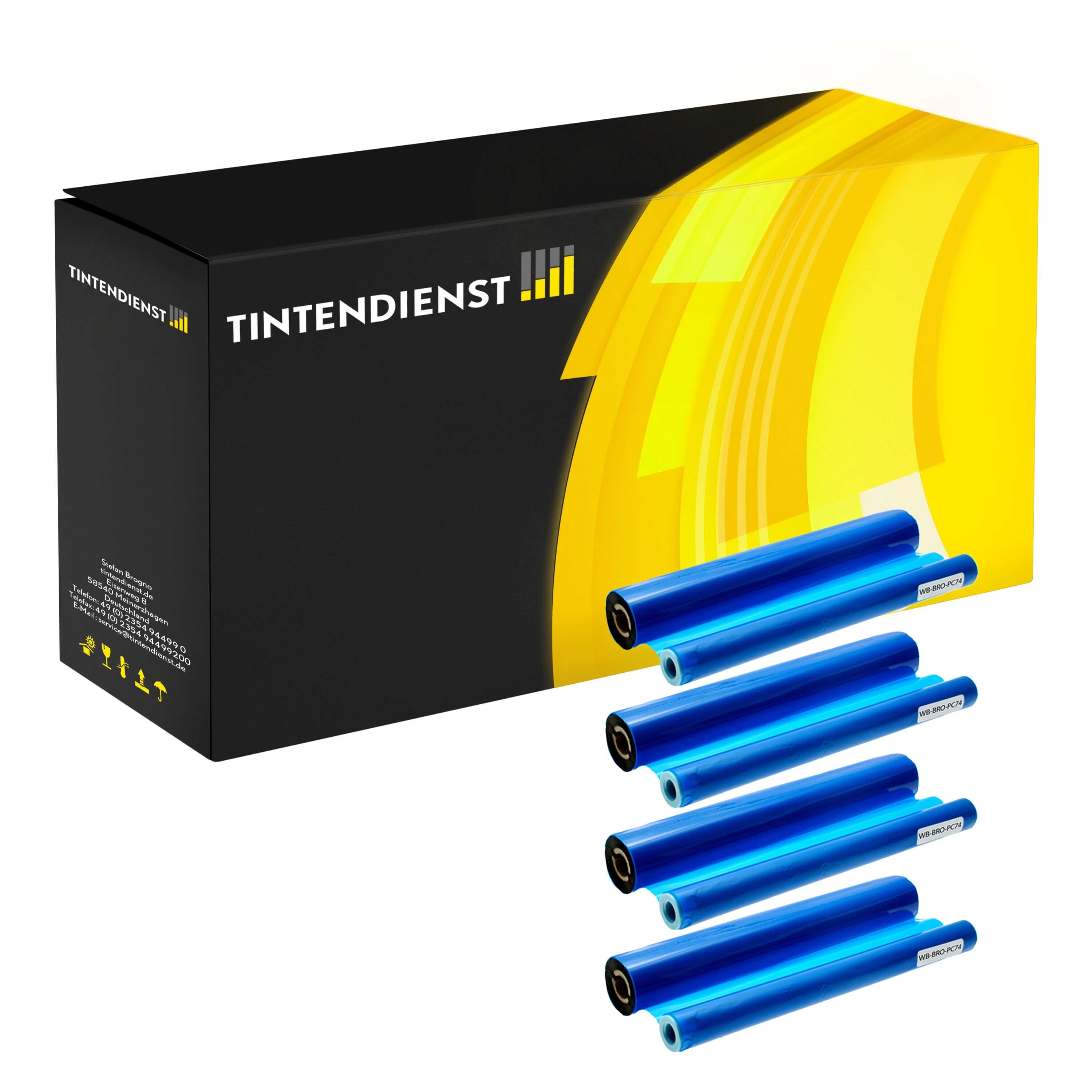 Thermorolle kompatibel für Brother Fax T 92 (PC-74RF) Schwarz