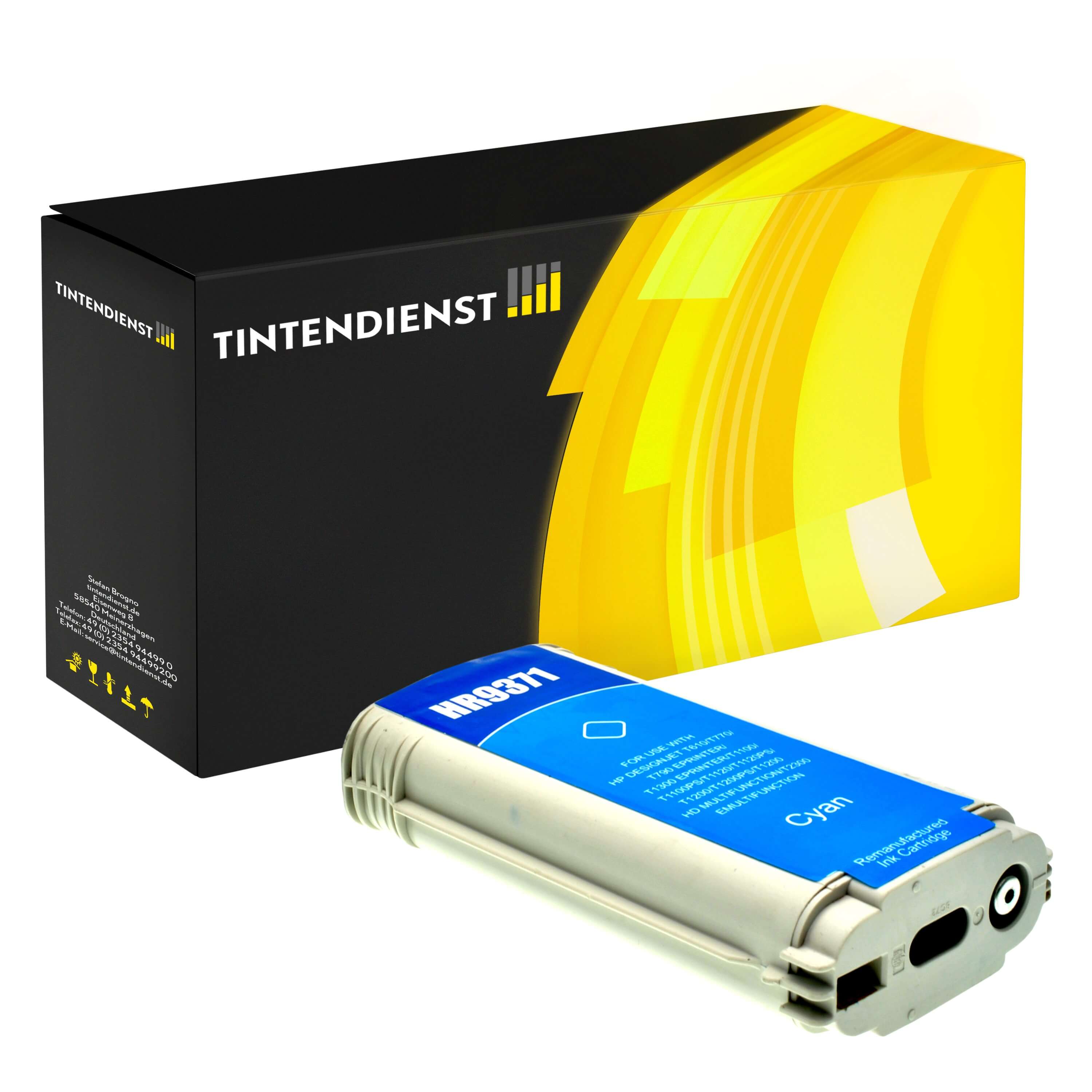 Druckerpatrone kompatibel für HP 72 / C9371A Cyan