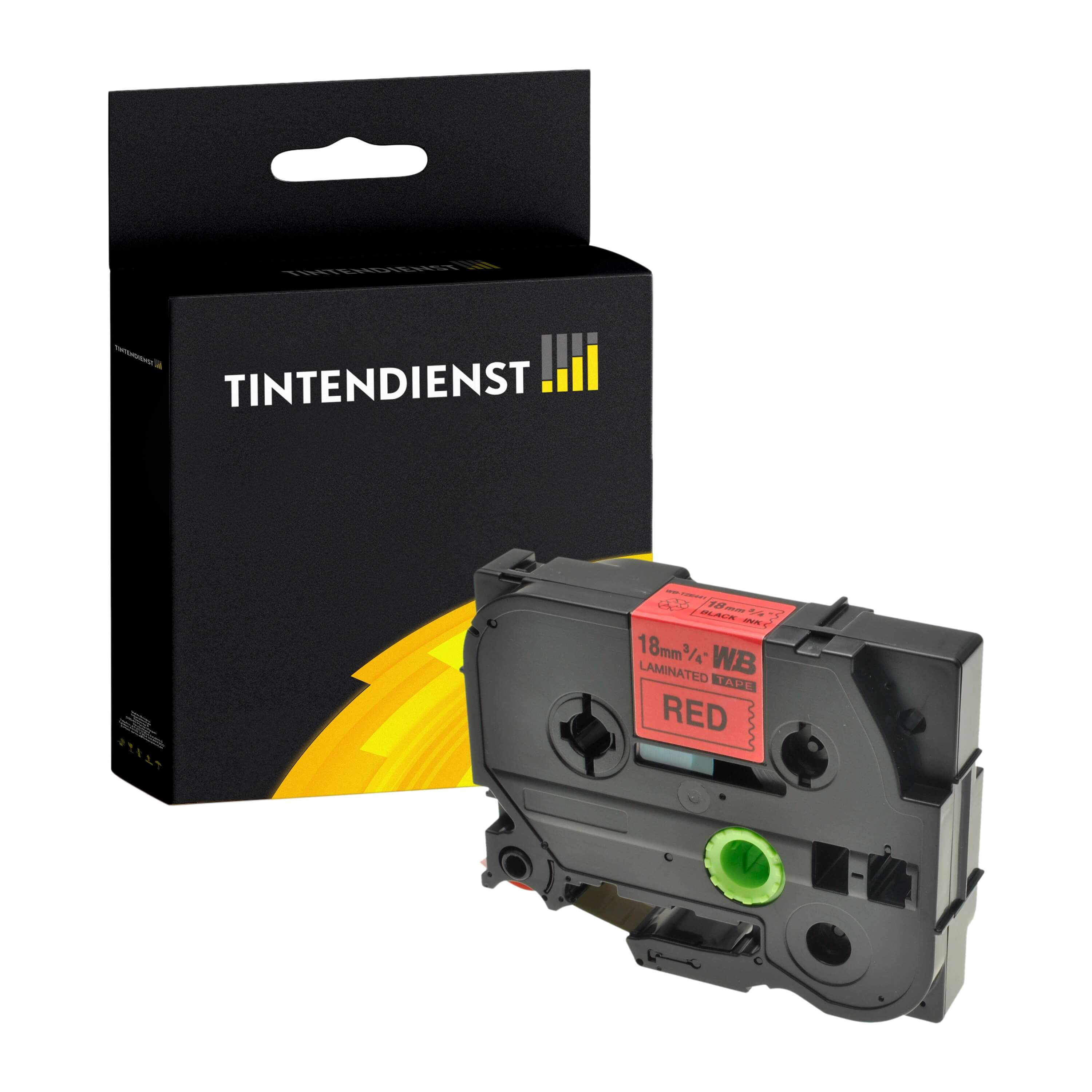 Schriftband kompatibel für Brother P-Touch 310 (TZE-441) 18mm/8m Schwarz auf Rot