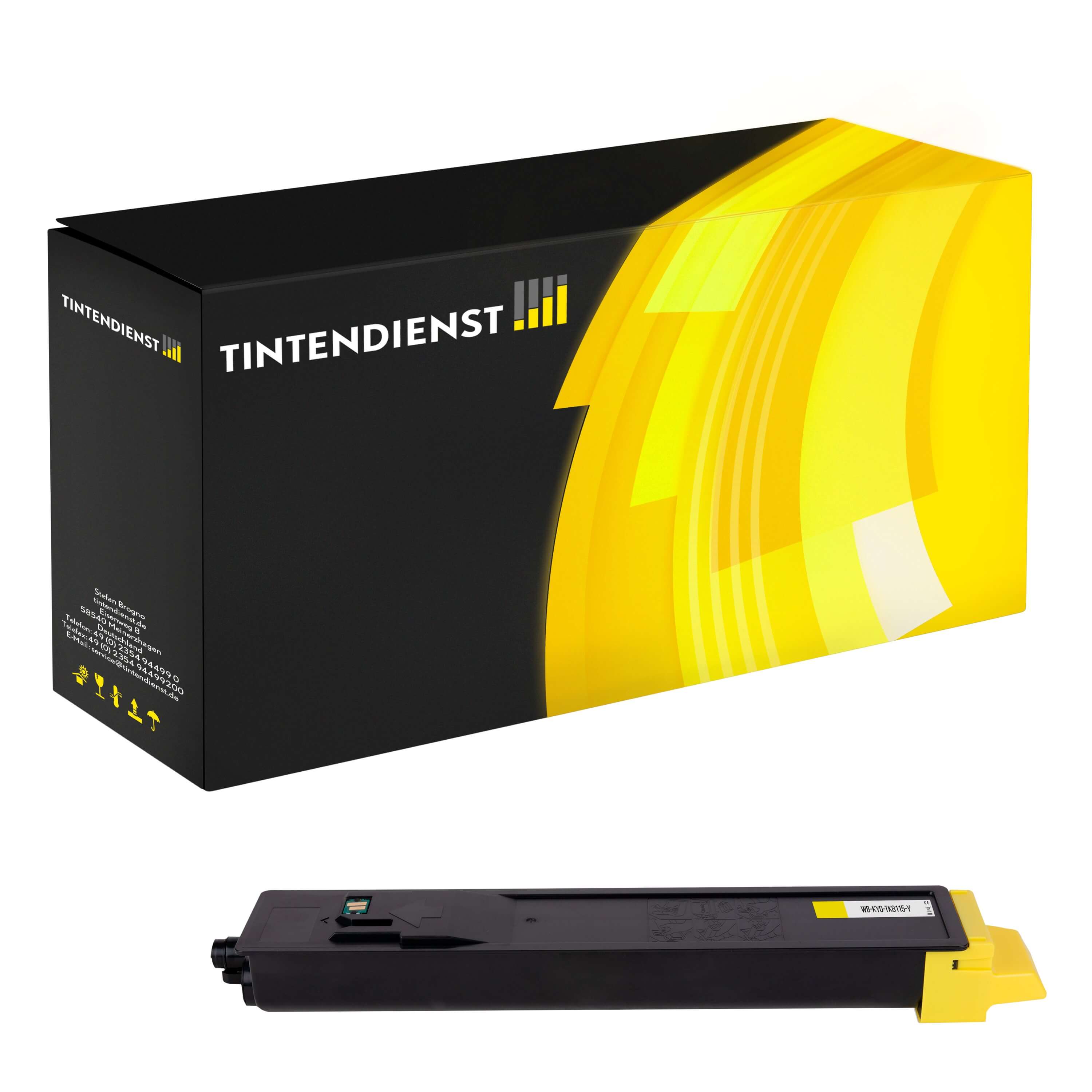 Toner kompatibel für Kyocera Ecosys M 8124 cidn (1T02P3ANL0 / TK-8115Y) Gelb