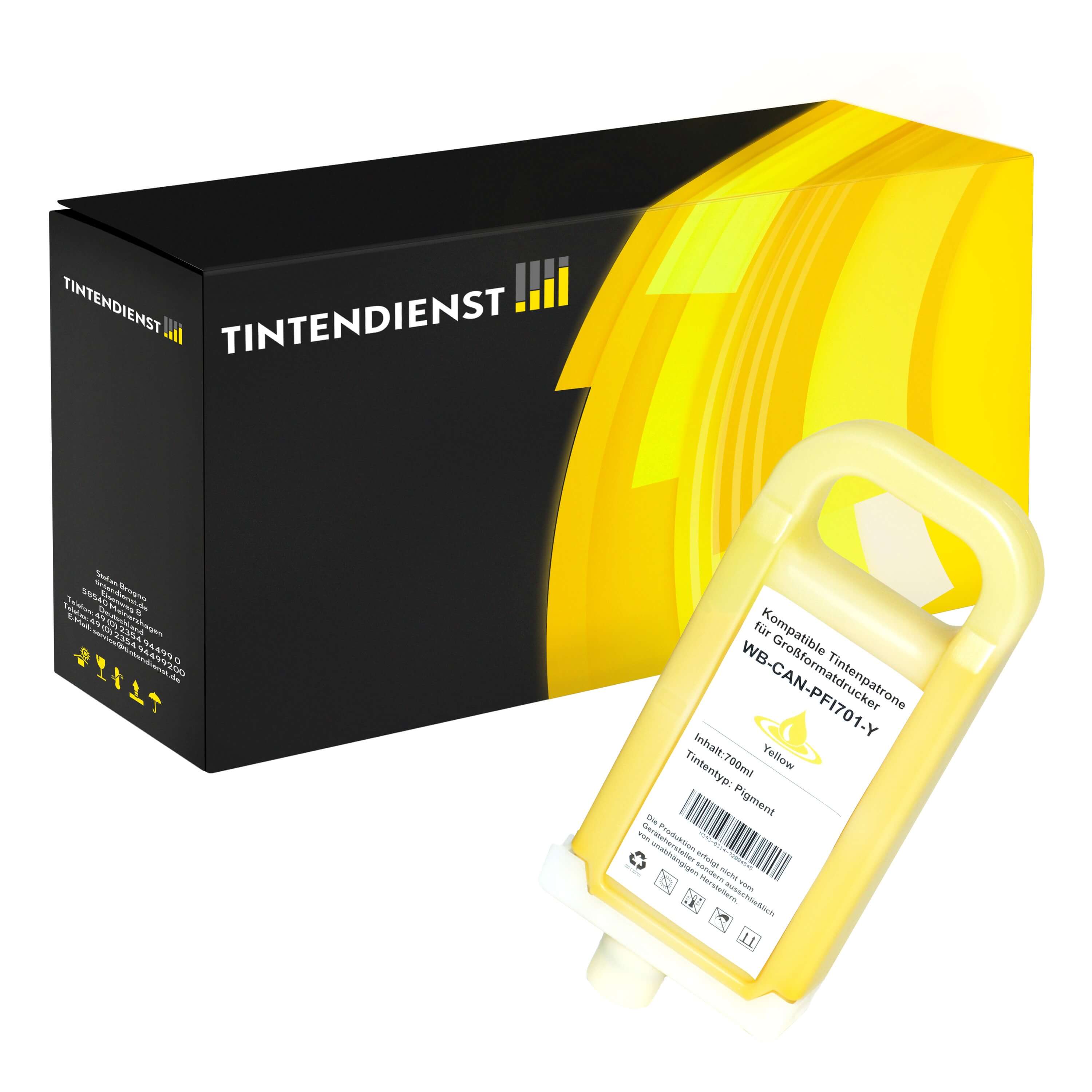 Druckerpatrone kompatibel für Canon imagePROGRAF IPF 8000 S (0903B001 / PFI-701Y) Gelb