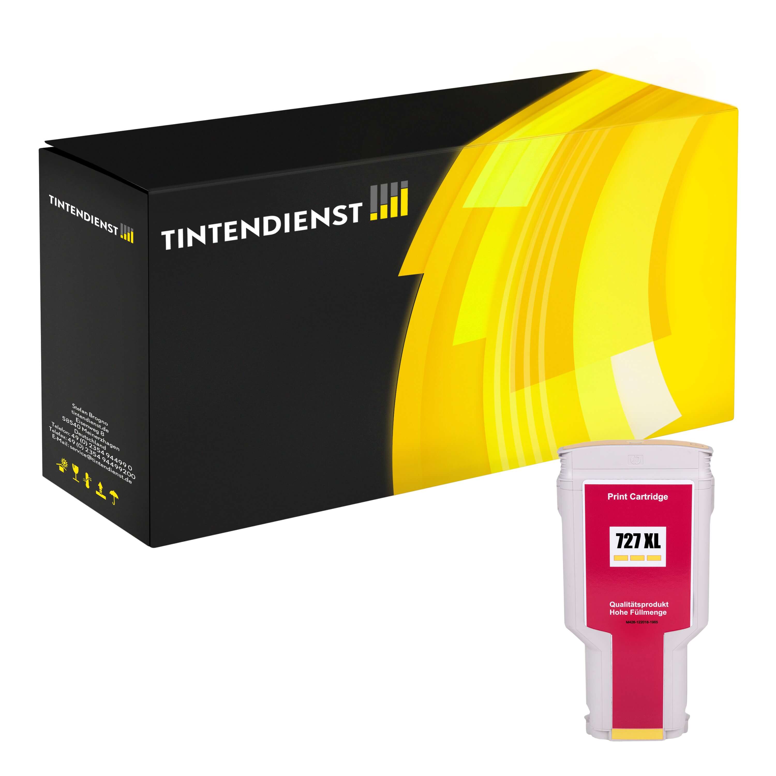 Druckerpatrone kompatibel für HP DesignJet T 730 (F9K15A / 728) Gelb