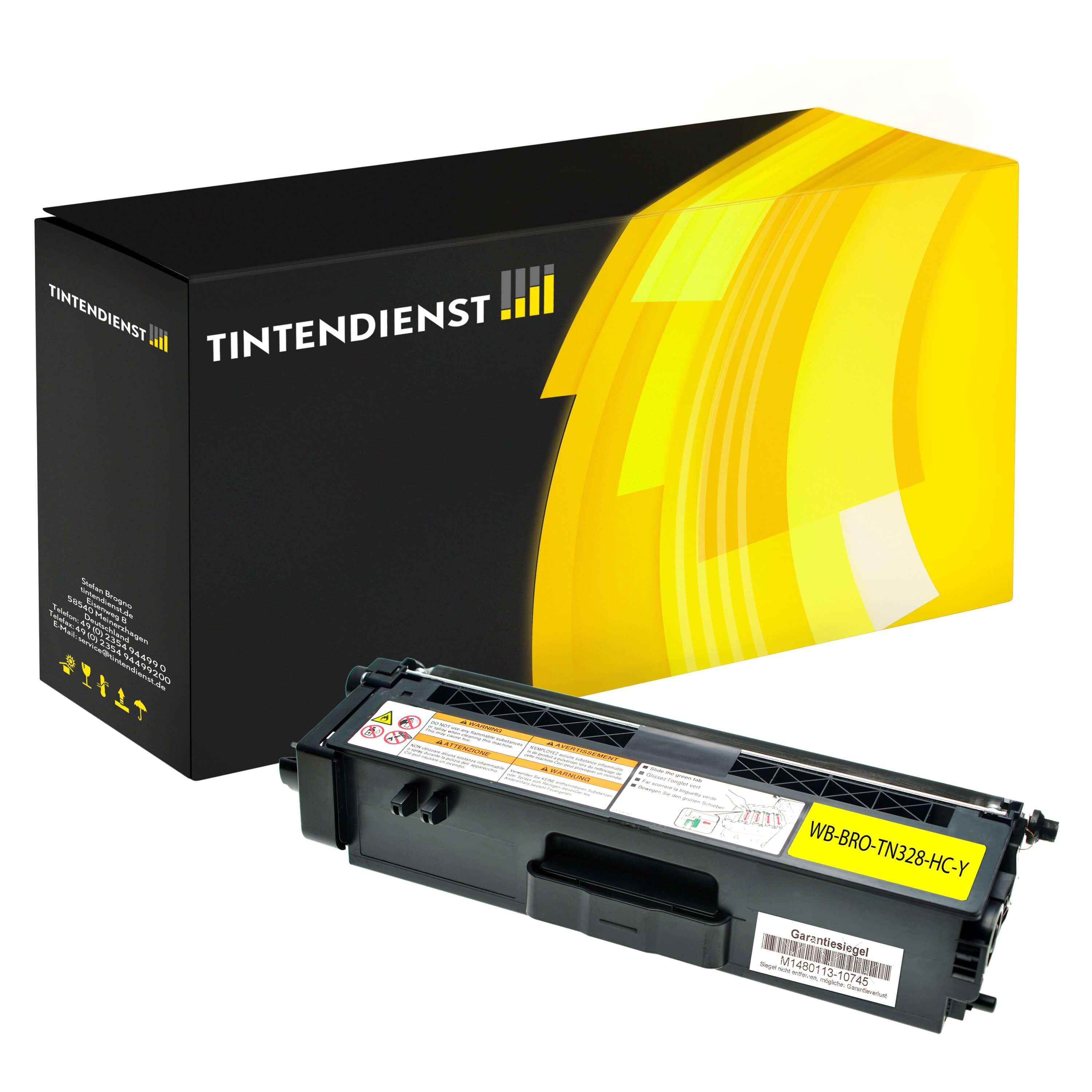 Toner kompatibel für Brother MFC-9970 CDW (TN-328Y) Gelb 2XL