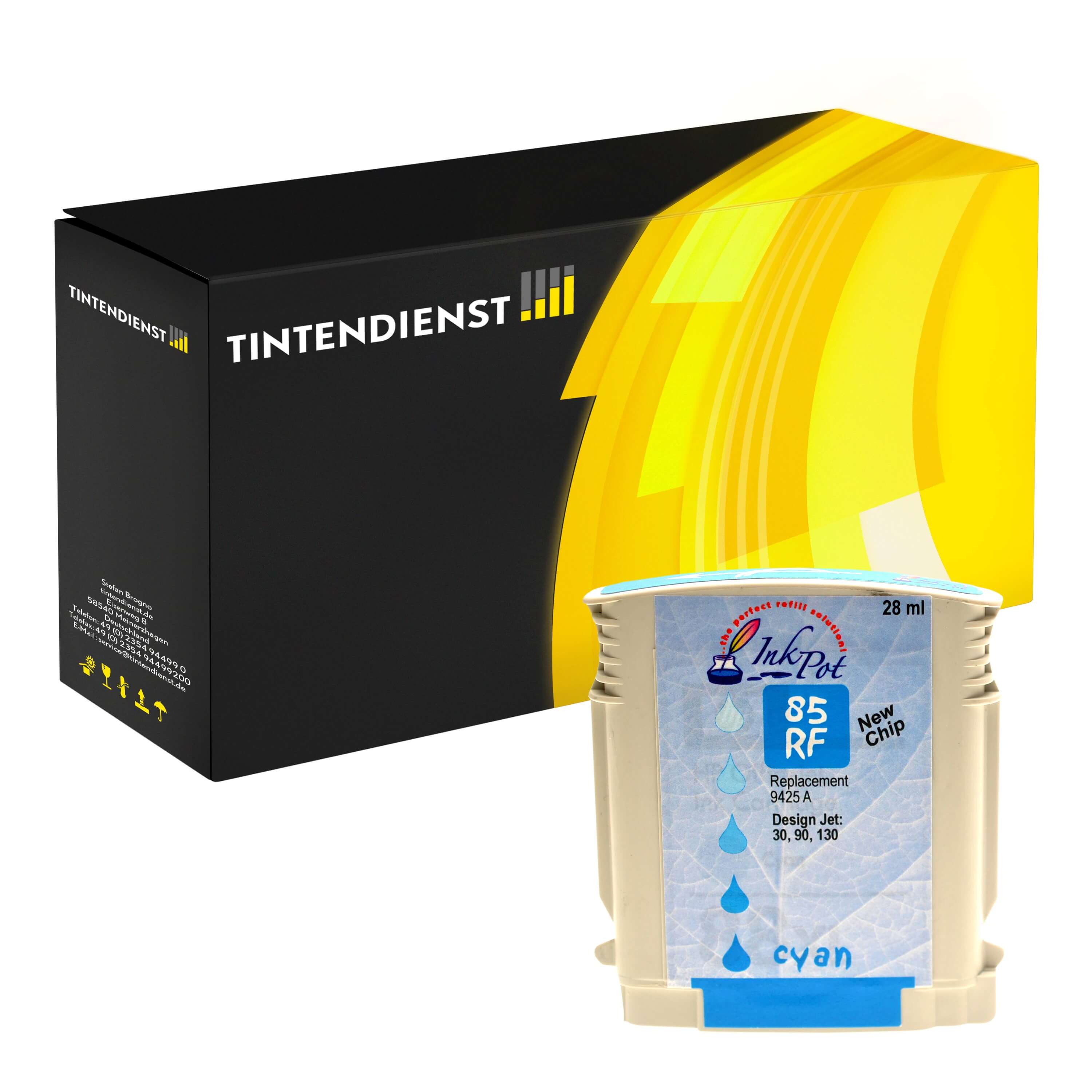 Druckerpatrone kompatibel für HP DesignJet 130 NR (C9425A / 85) Cyan