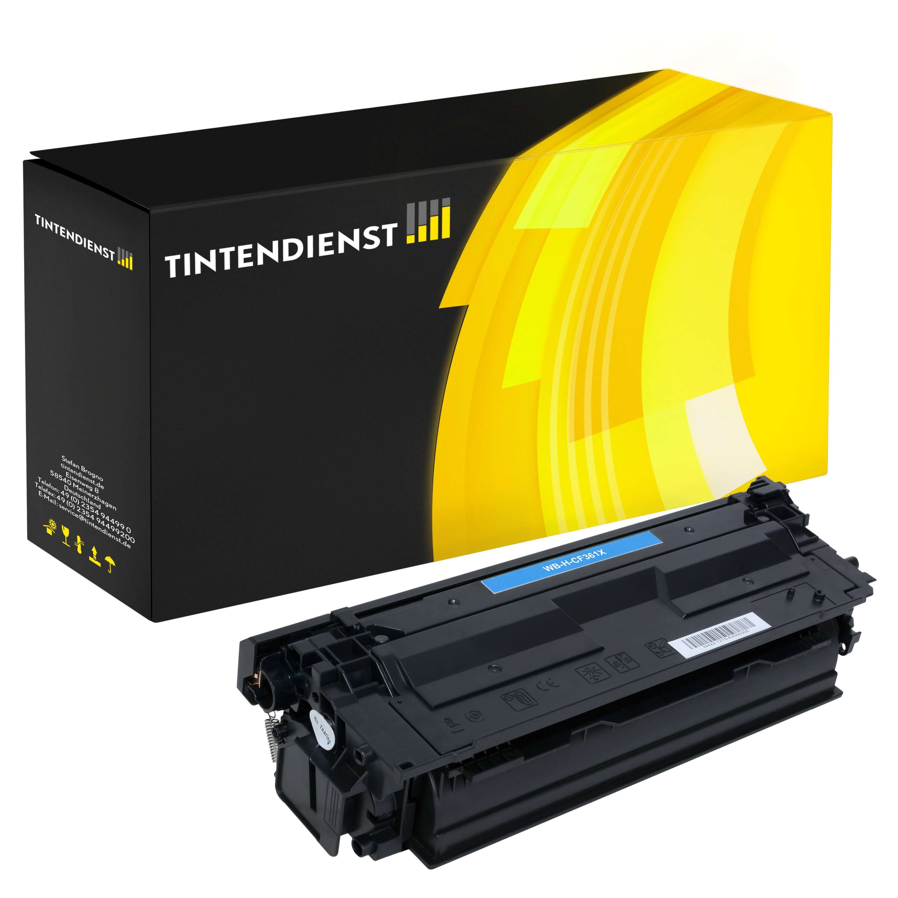 Toner kompatibel für HP Color LaserJet Enterprise M 553 xm (CF361X / 508X) Cyan