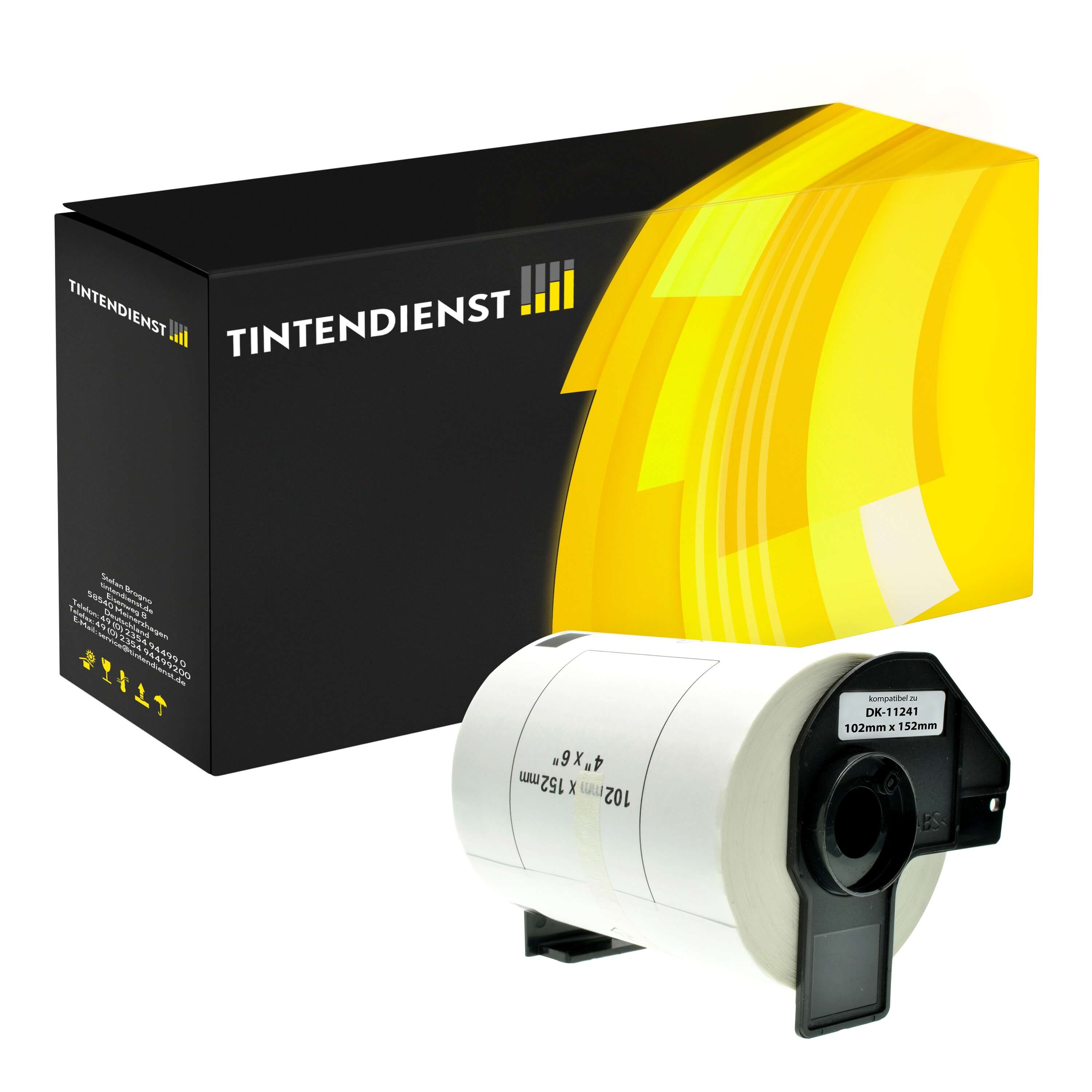 Versandetiketten (Pakete) kompatibel für Brother P-Touch QL 1050 N (DK-11241) Weiss 152mm/102mm (200 Stück)