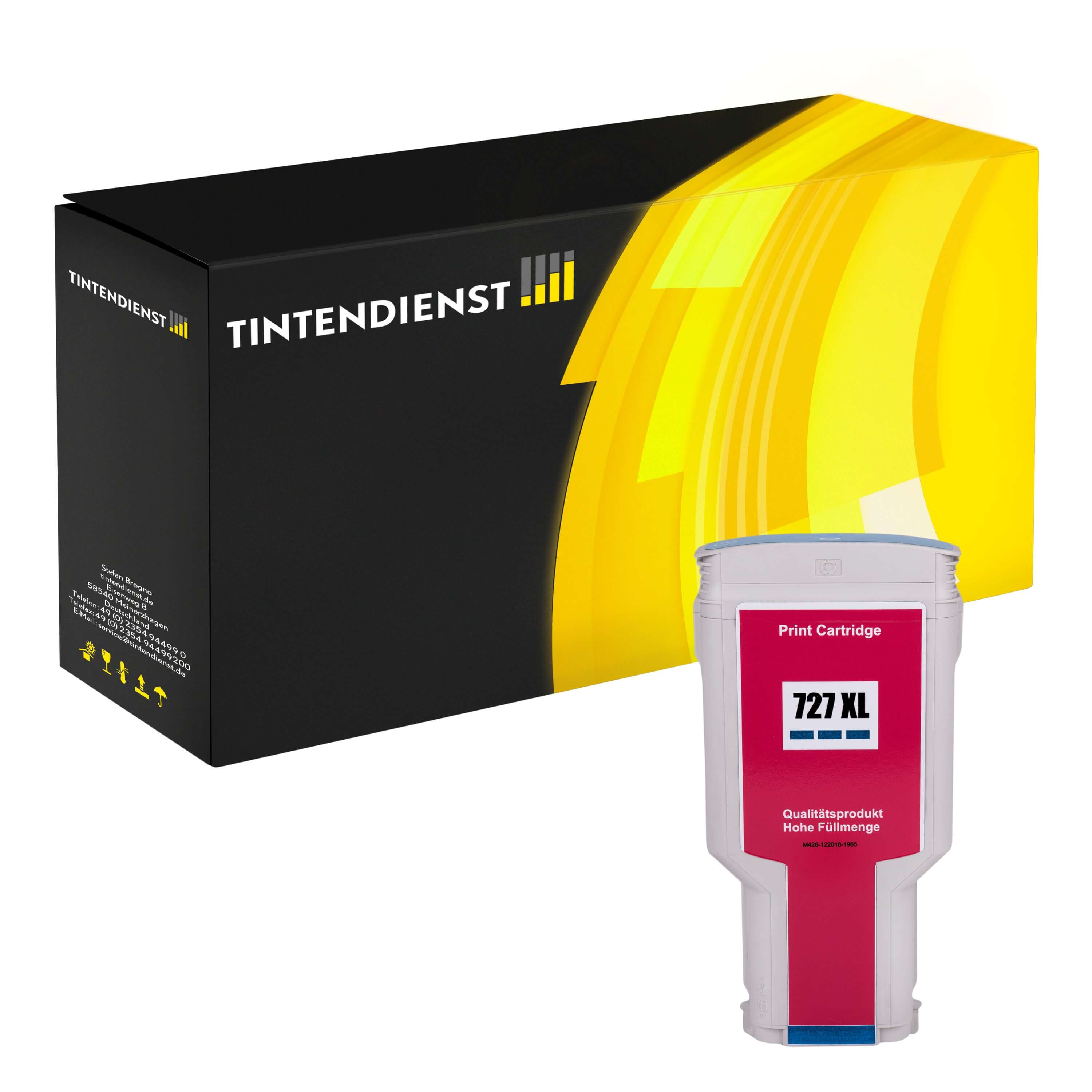 Druckerpatrone kompatibel für HP DesignJet T 2530 USB (F9J76A / 727) Cyan