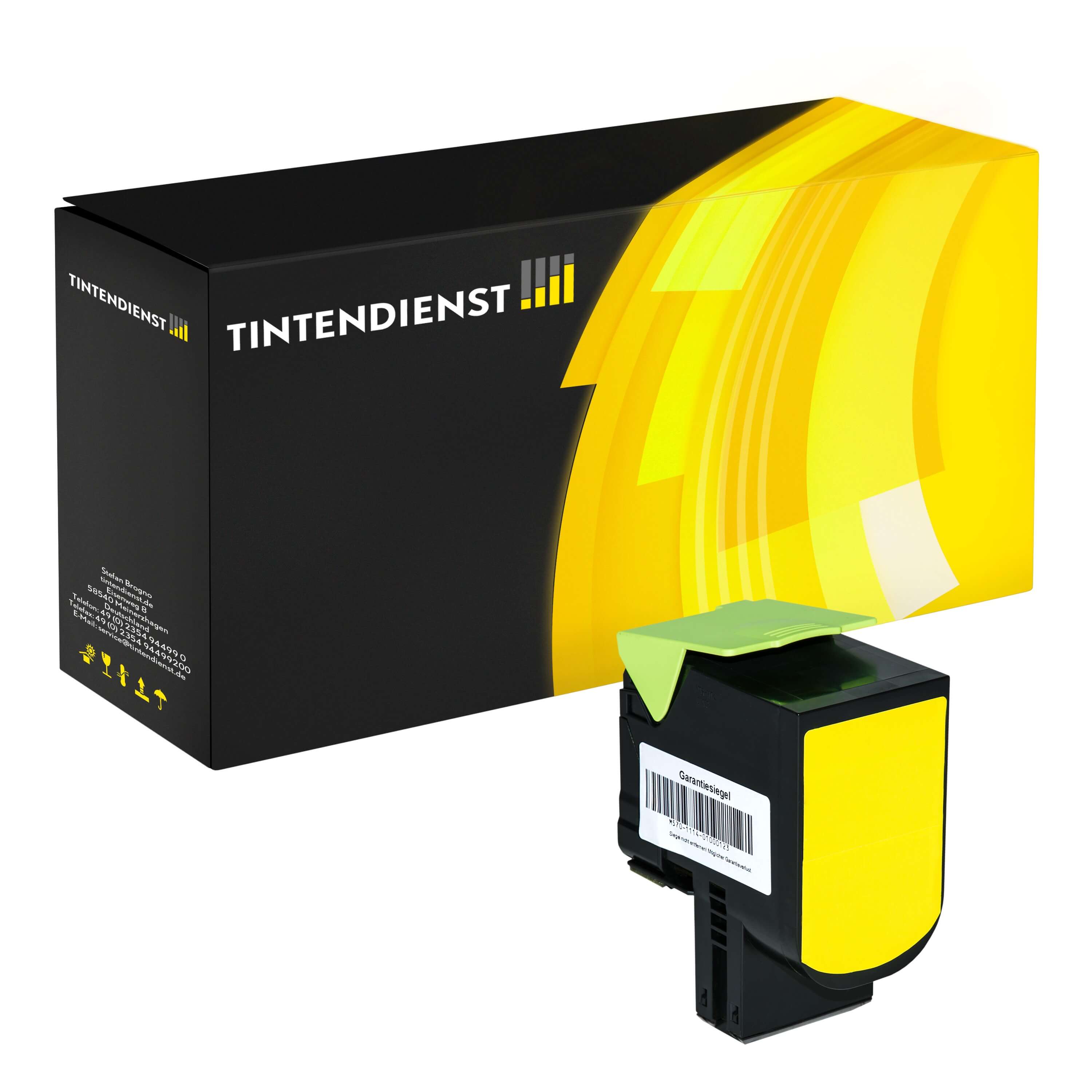 Toner kompatibel für Lexmark CX 510 dhe (80C20Y0 / 802Y) Gelb