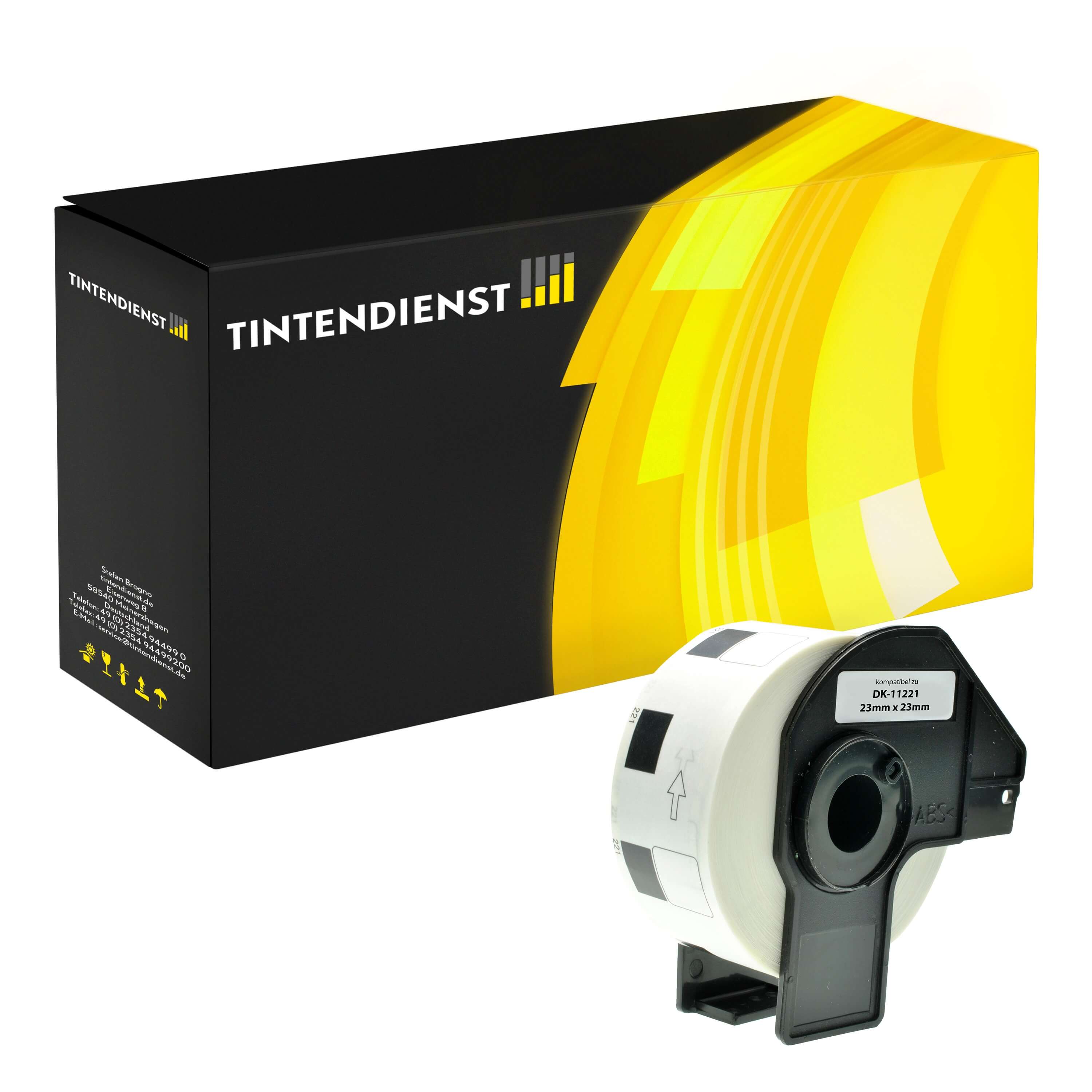 Quadratische Etiketten kompatibel für Brother P-Touch QL 500 (DK-11221) Weiss 23mm/23mm (1000 Stück) Quadratische Etiketten kompatibel für Brother P-Touch QL 500 (DK-11221) Weiss 23mm/23mm (1000 Stück)