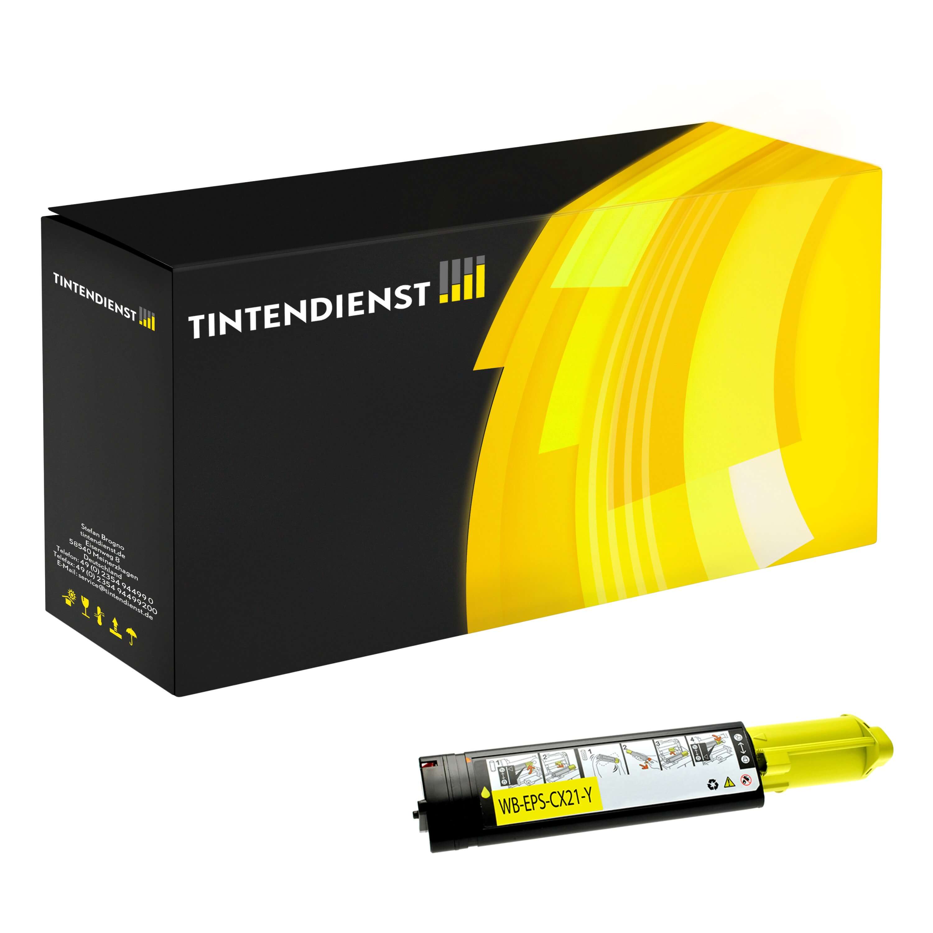 Toner kompatibel für Epson Aculaser CX 21 NFCT (C13S050316 / 0316) Gelb