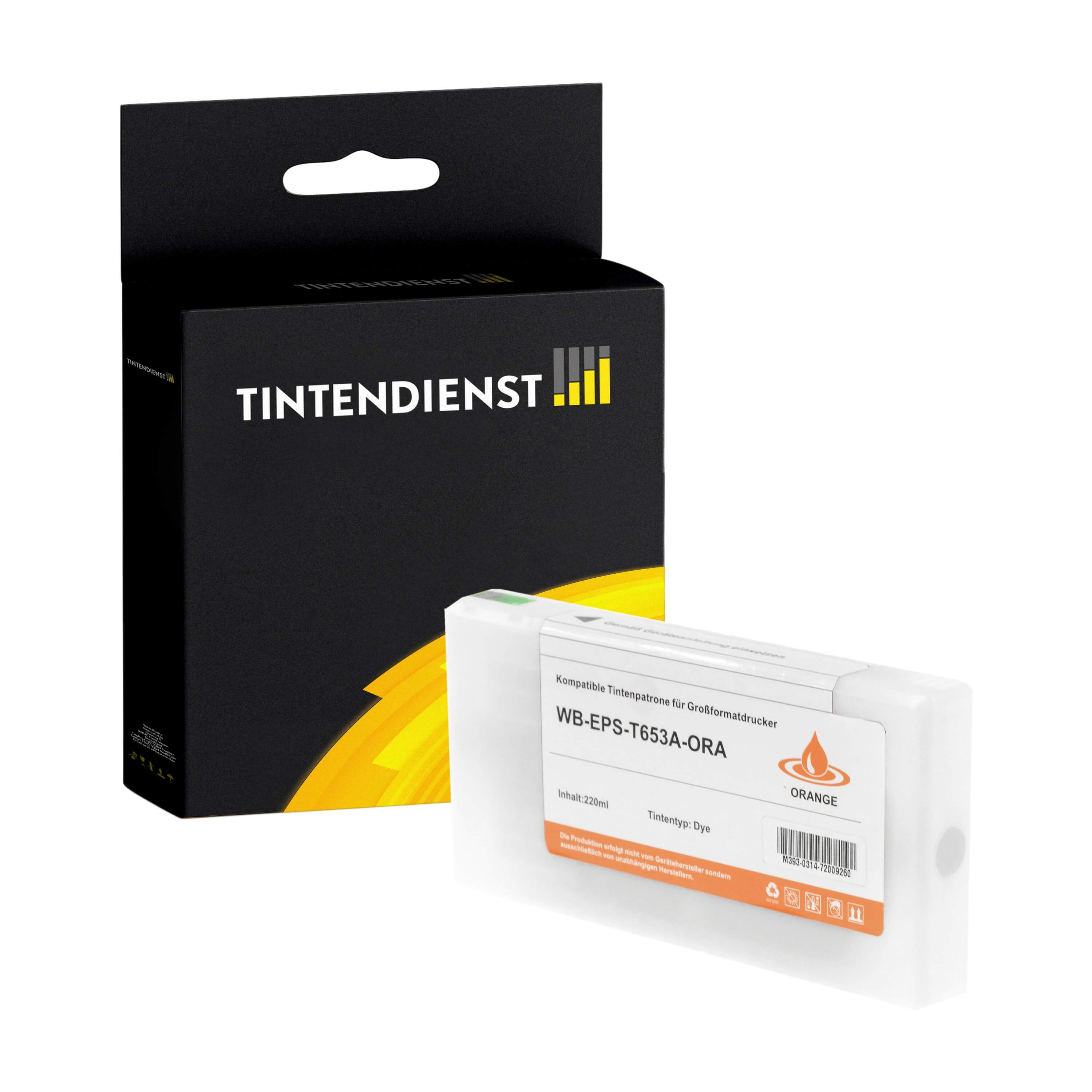 Druckerpatrone kompatibel für Epson Stylus Pro 4900 SpectroProofer UV (C13T653A00 / T653A) Orange