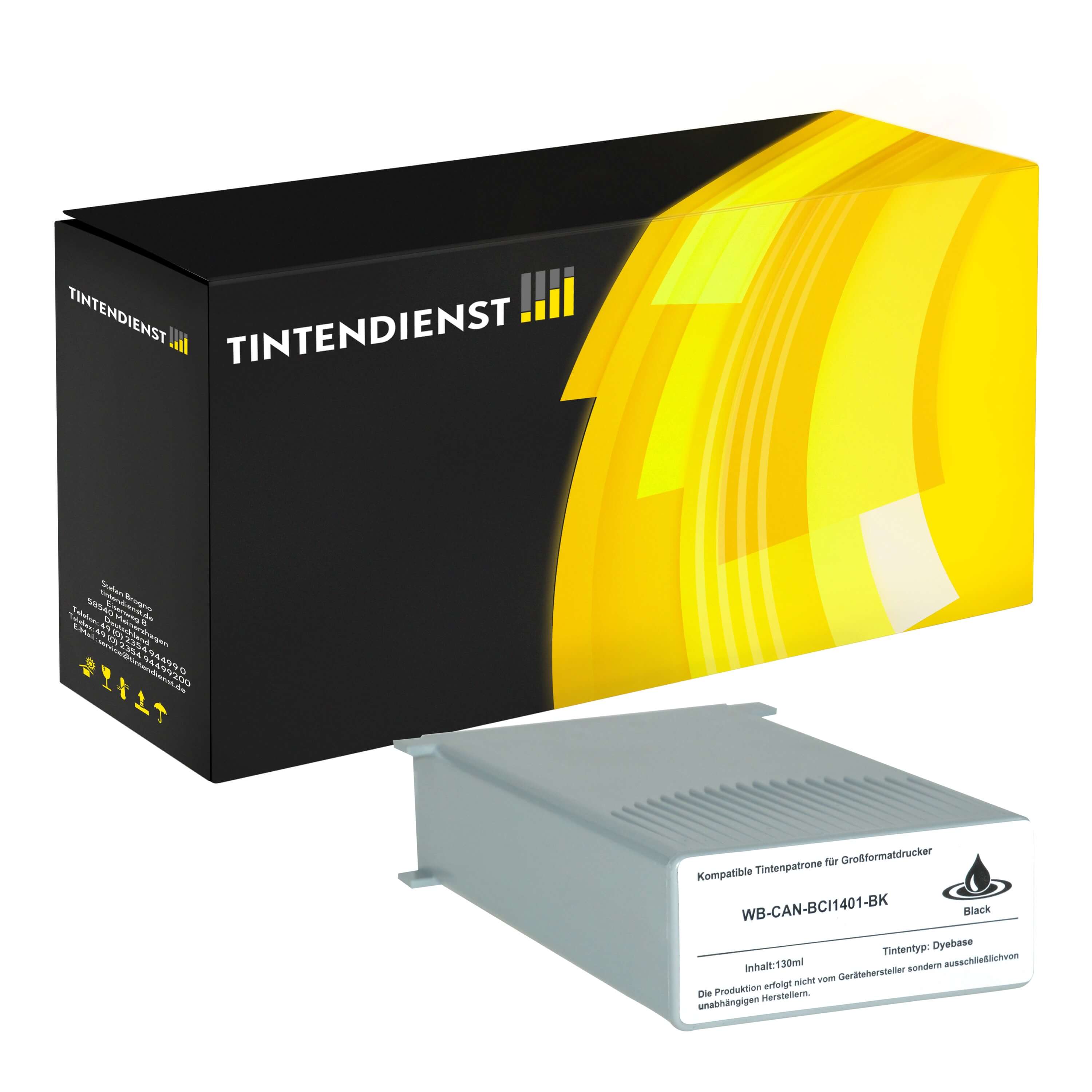 Druckerpatrone kompatibel für Canon W 7250 (7568A001 / BCI-1401BK) Schwarz