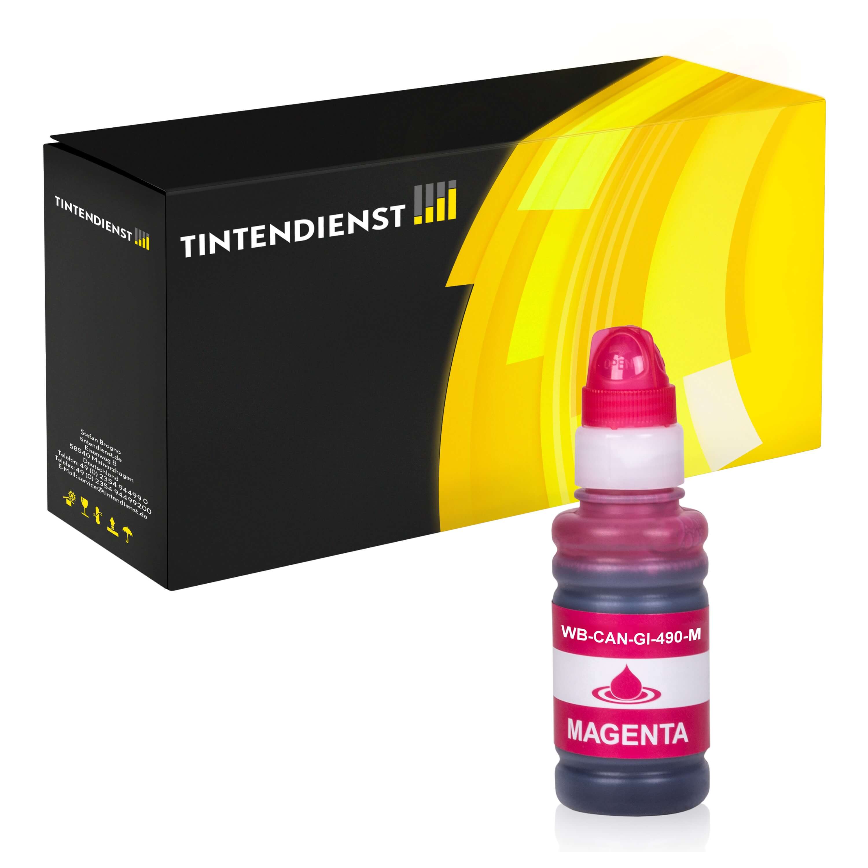 Tintentank kompatibel für Canon Pixma G 3400 (0665C001 / GI-490M) Magenta