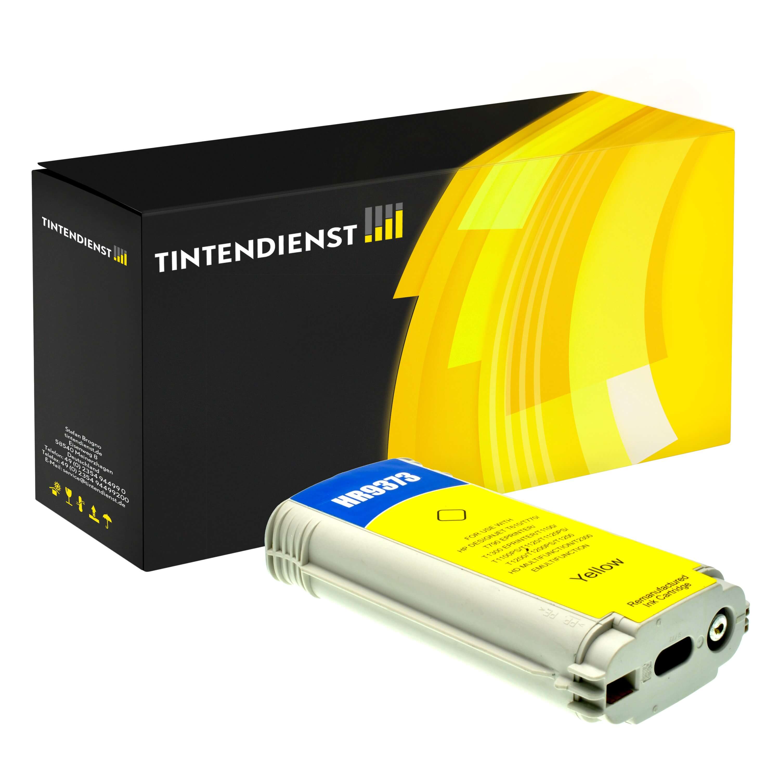 Druckerpatrone kompatibel für HP DesignJet T 610 44 Inch (C9373A / 72) Gelb