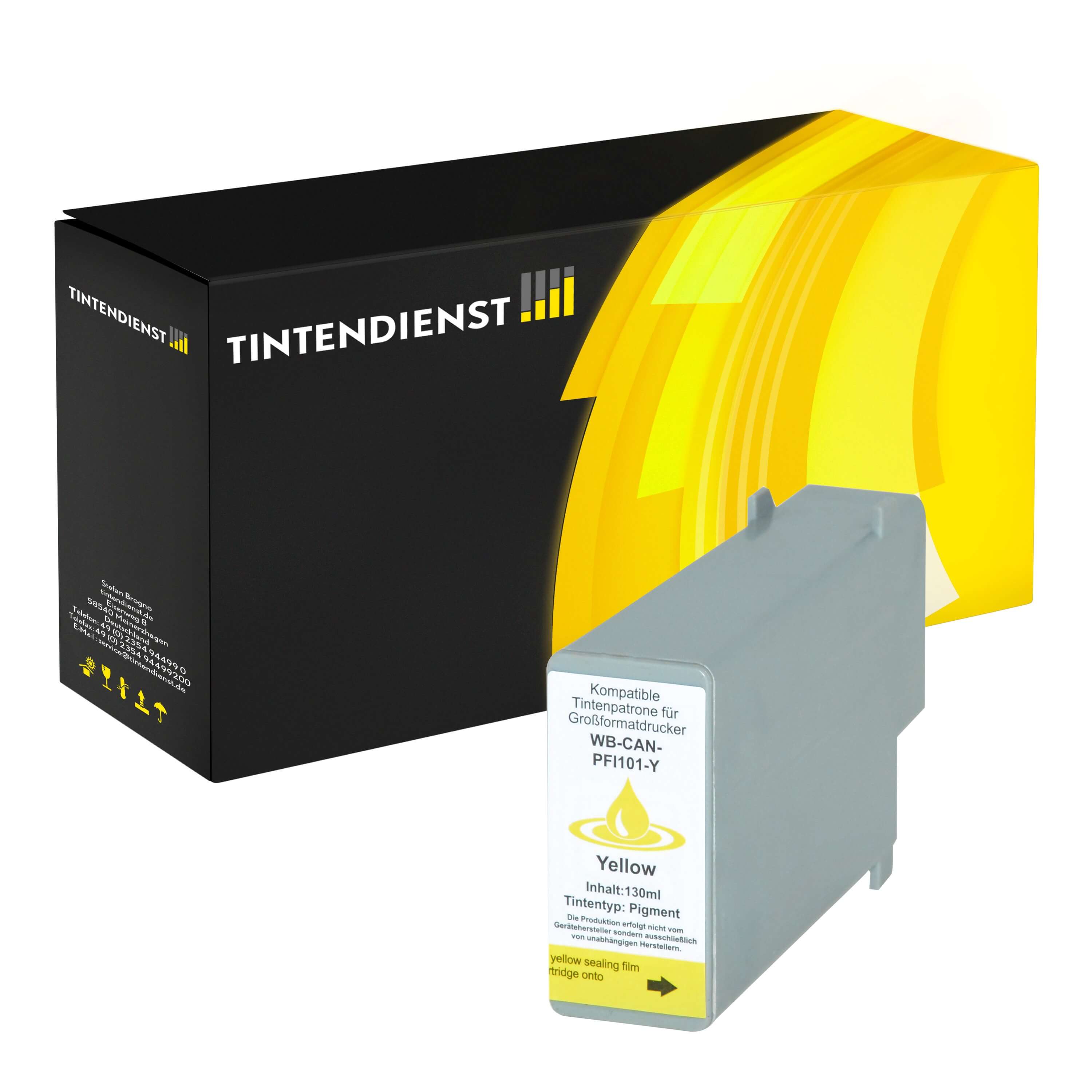 Druckerpatrone kompatibel für Canon imagePROGRAF IPF 6100 (0886B001 / PFI-101Y) Gelb