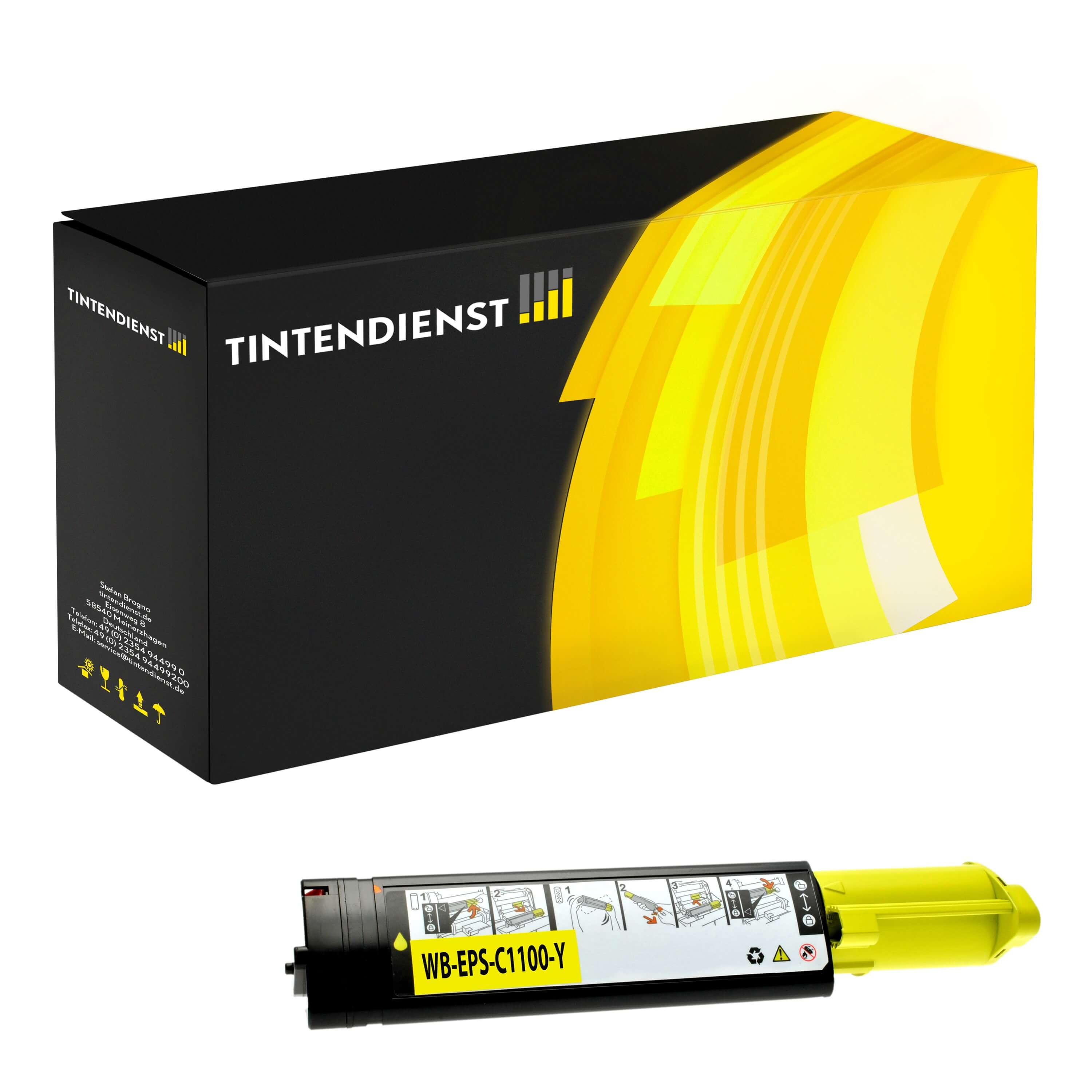 Toner kompatibel für Epson Aculaser C 1100 (C13S050187 / 0187) Gelb