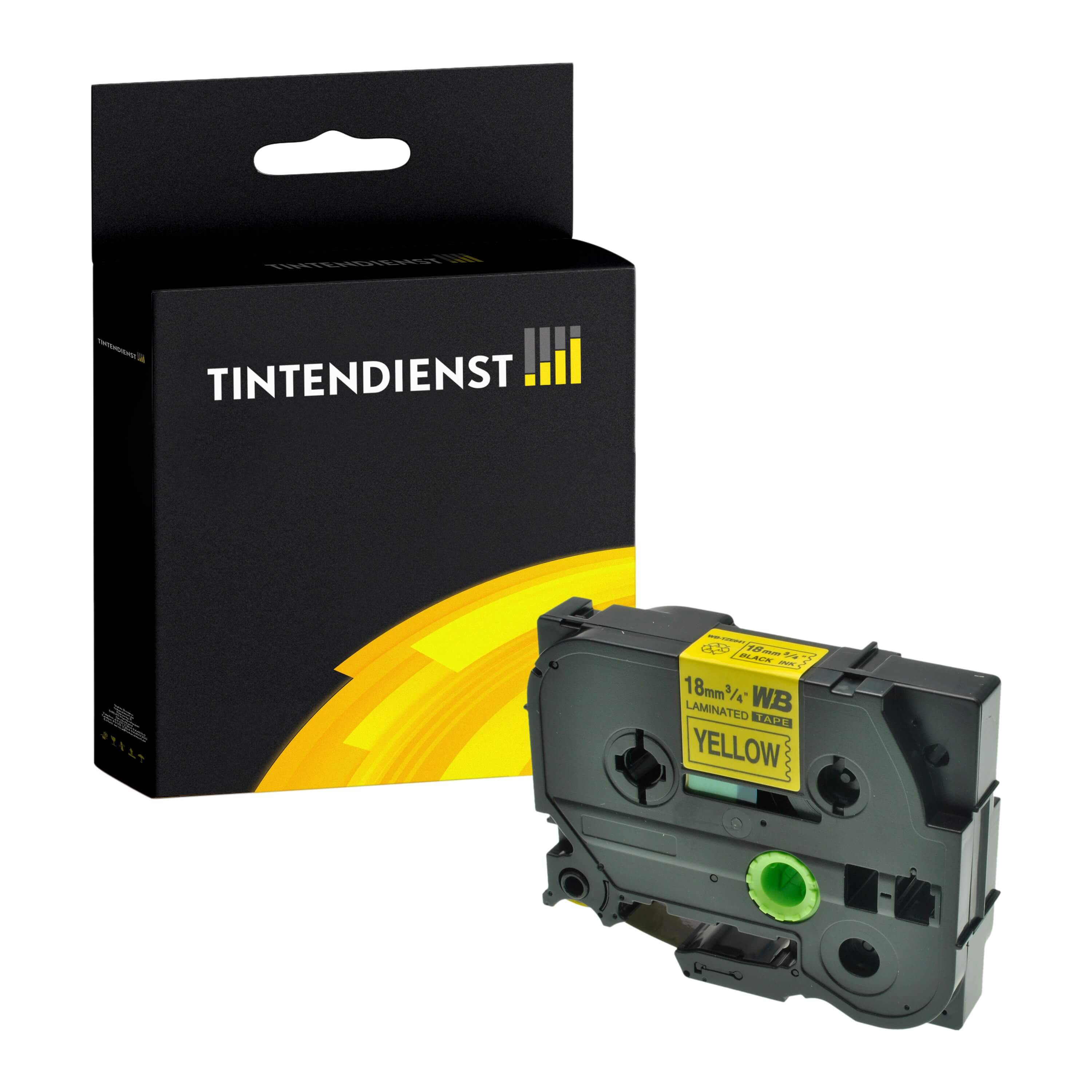 Schriftband kompatibel für Brother P-Touch 1000 F (TZE-641) 18mm/8m Schwarz auf Gelb