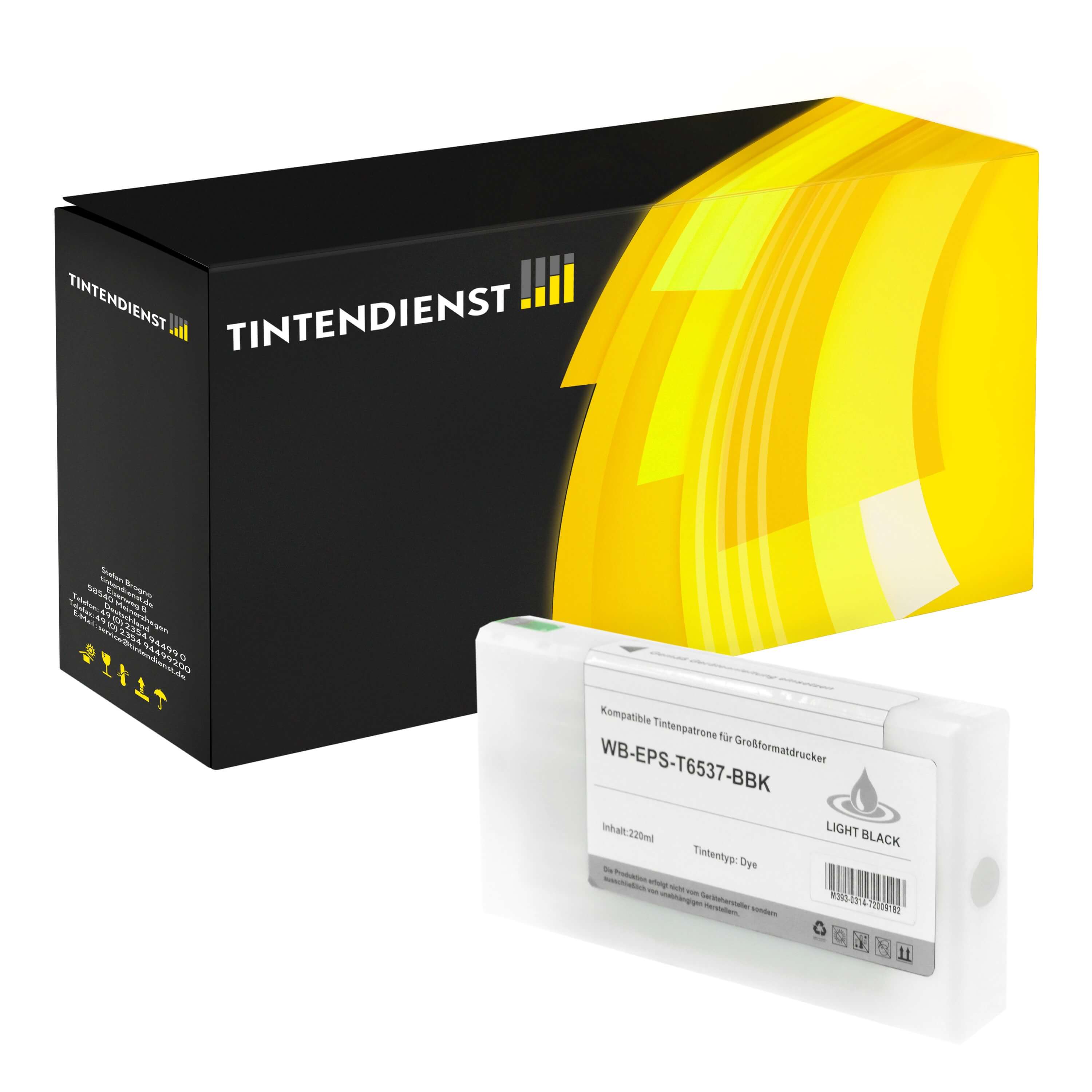 Druckerpatrone kompatibel für Epson Stylus Pro 4900 SpectroProofer Designer Edition (C13T653700 / T6537) Schwarz Hell