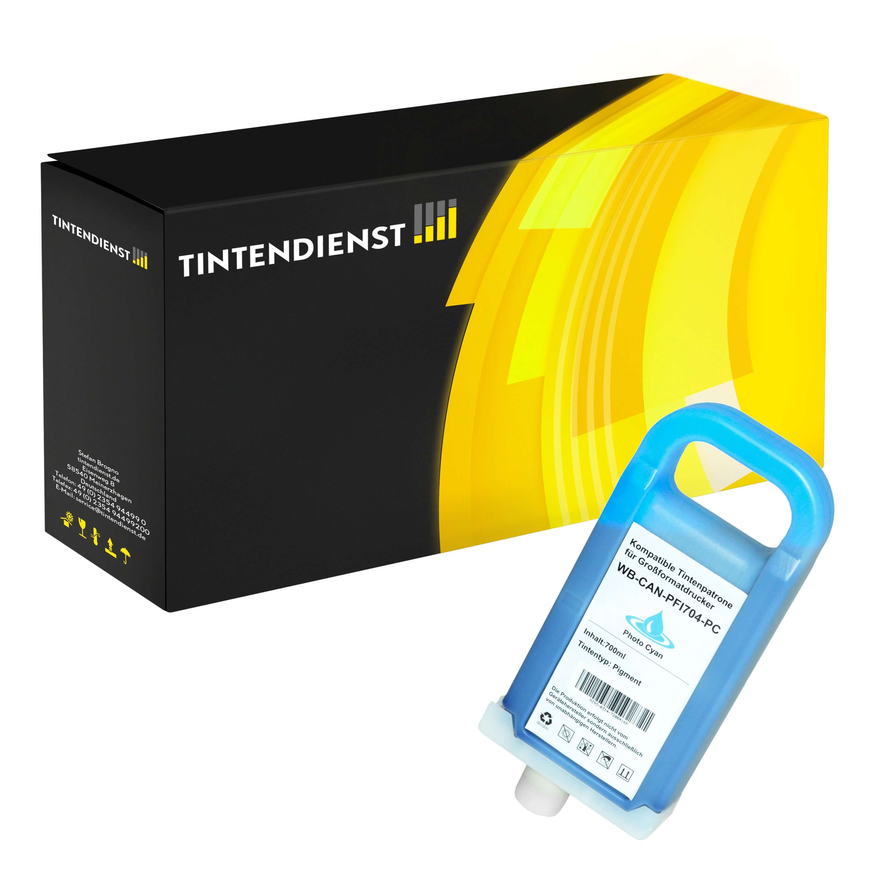 Druckerpatrone kompatibel für Canon imagePROGRAF IPF 8300 (3865B005 / PFI-704PC) Photo Cyan