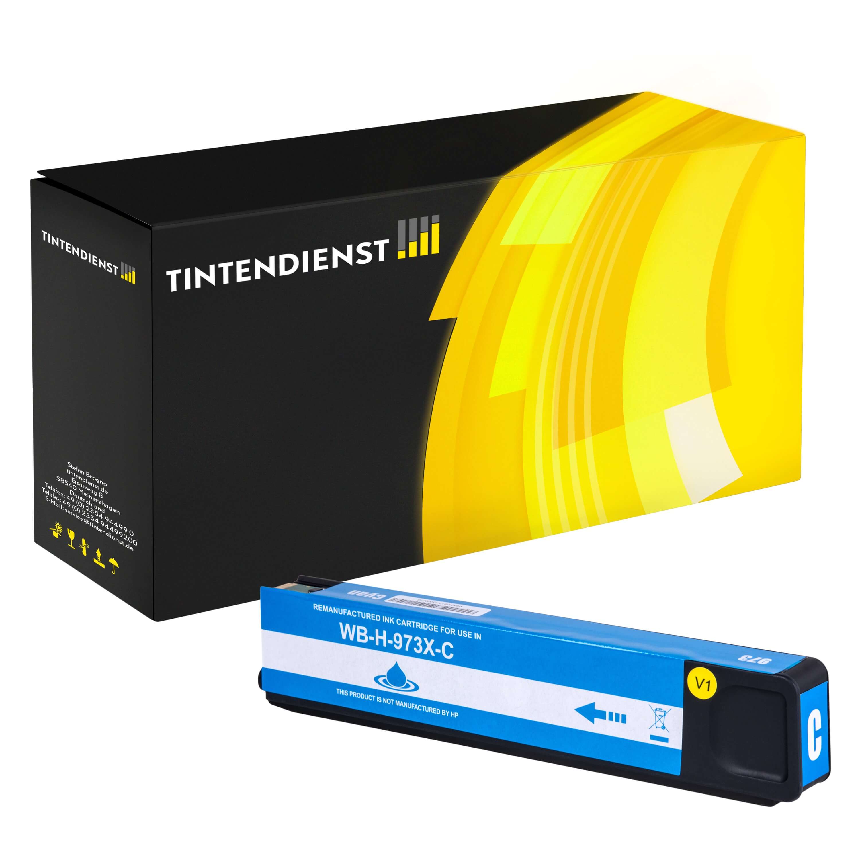 Druckerpatrone kompatibel für HP PageWide Pro 450 Series (F6T81AE / 973X) Cyan