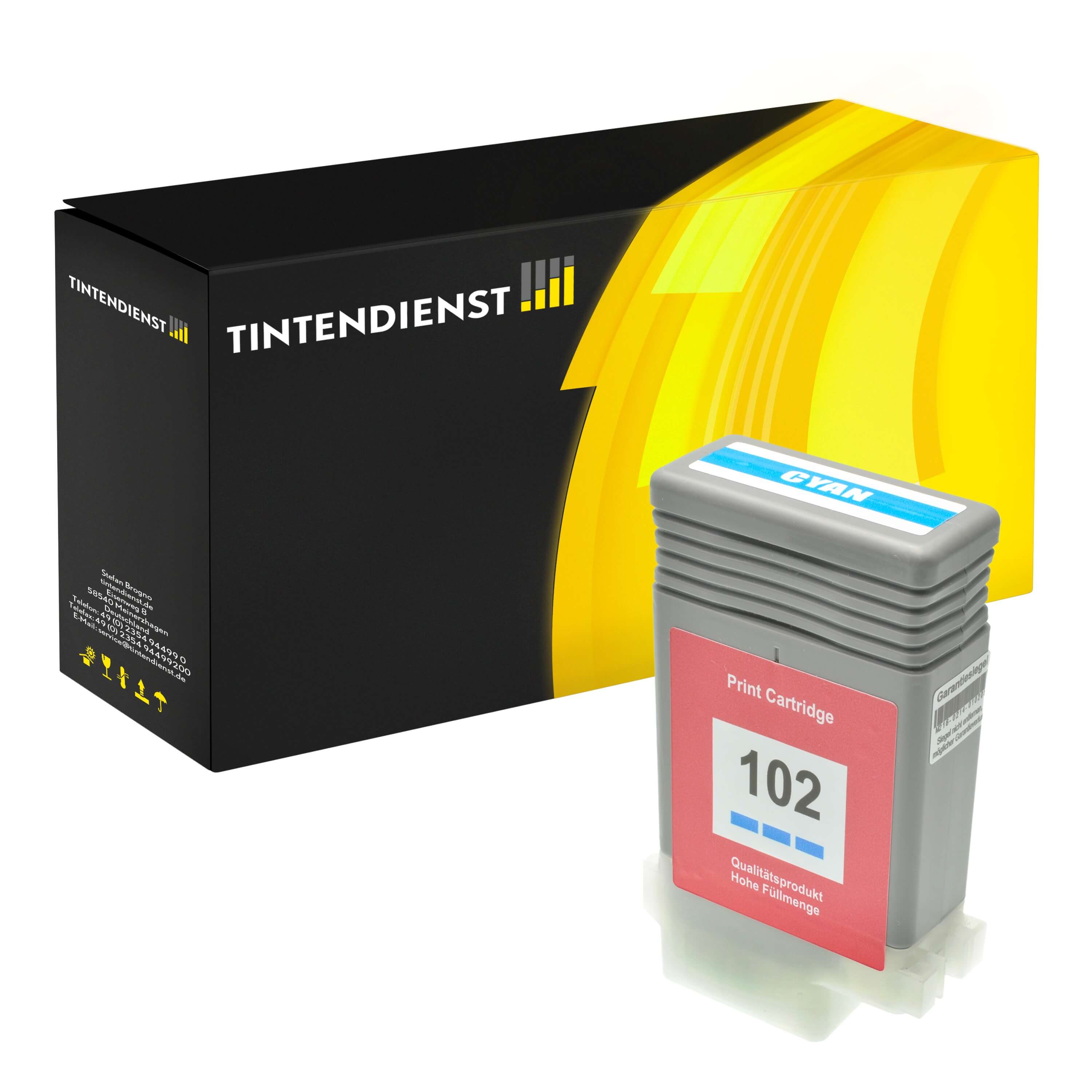 Druckerpatrone kompatibel für Canon imagePROGRAF IPF 655 (0896B001 / PFI-102C) Cyan