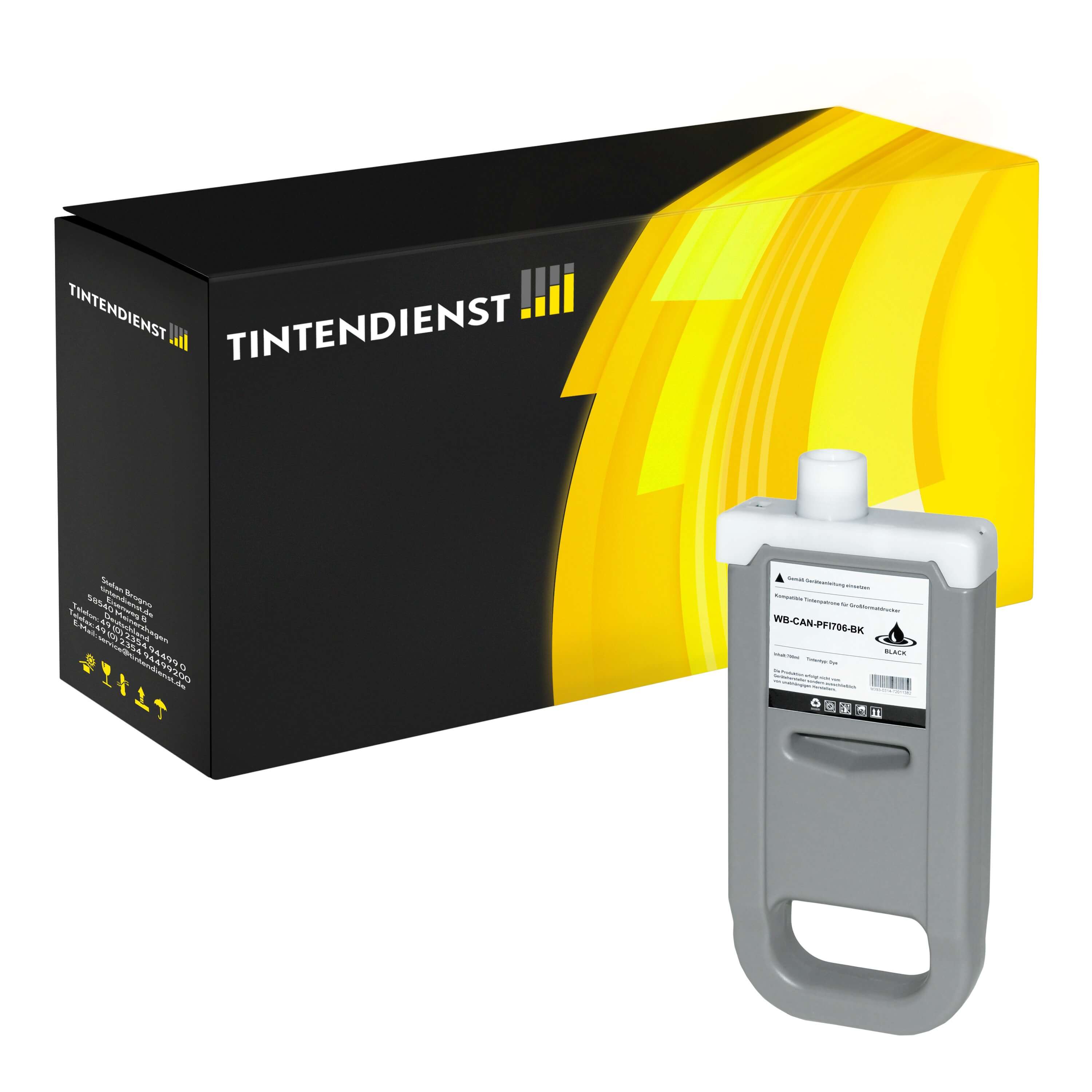 Druckerpatrone kompatibel für Canon imagePROGRAF IPF 8300 (6681B001 / PFI-706BK) Schwarz