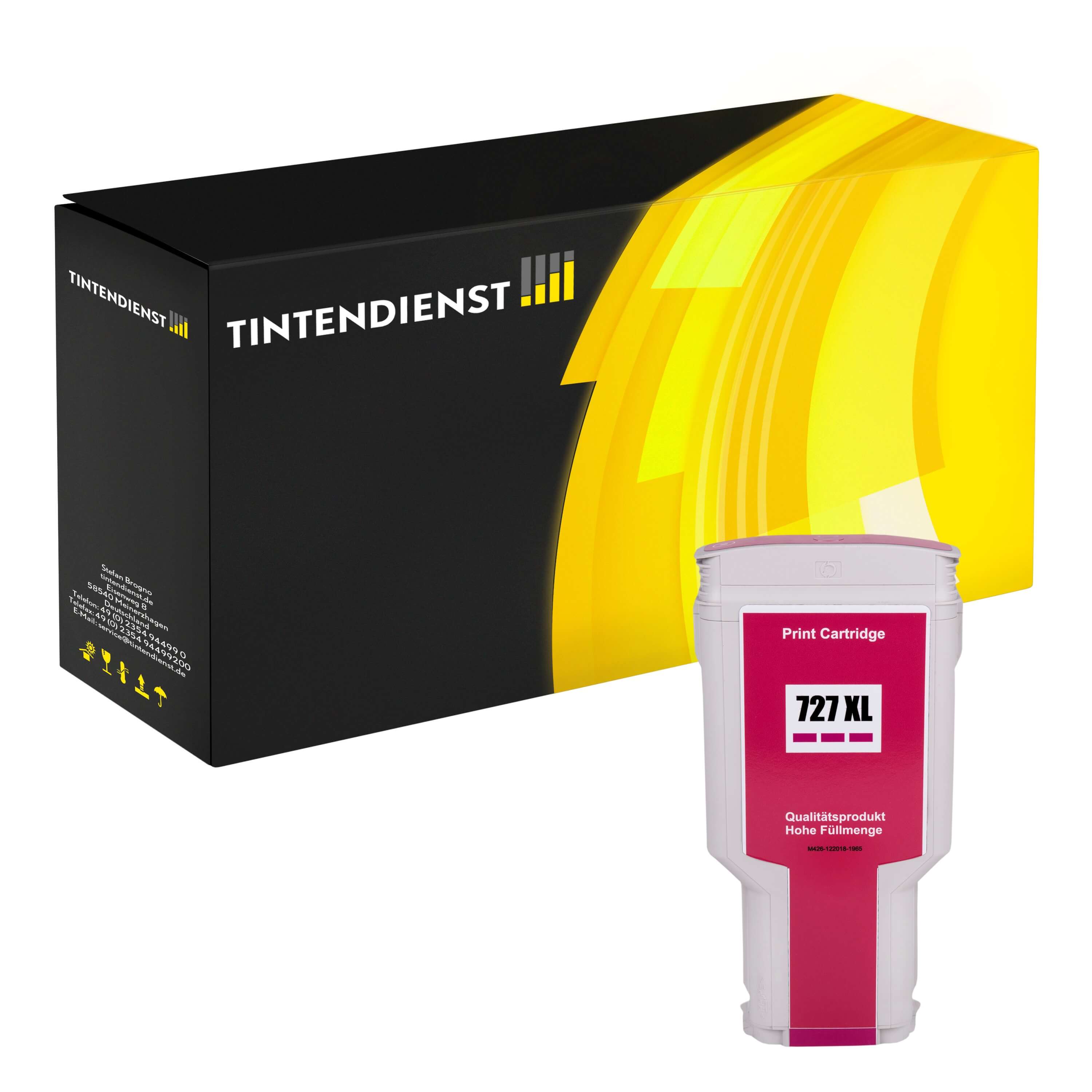 Druckerpatrone kompatibel für HP DesignJet T 2500 PS (F9J77A / 727) Magenta