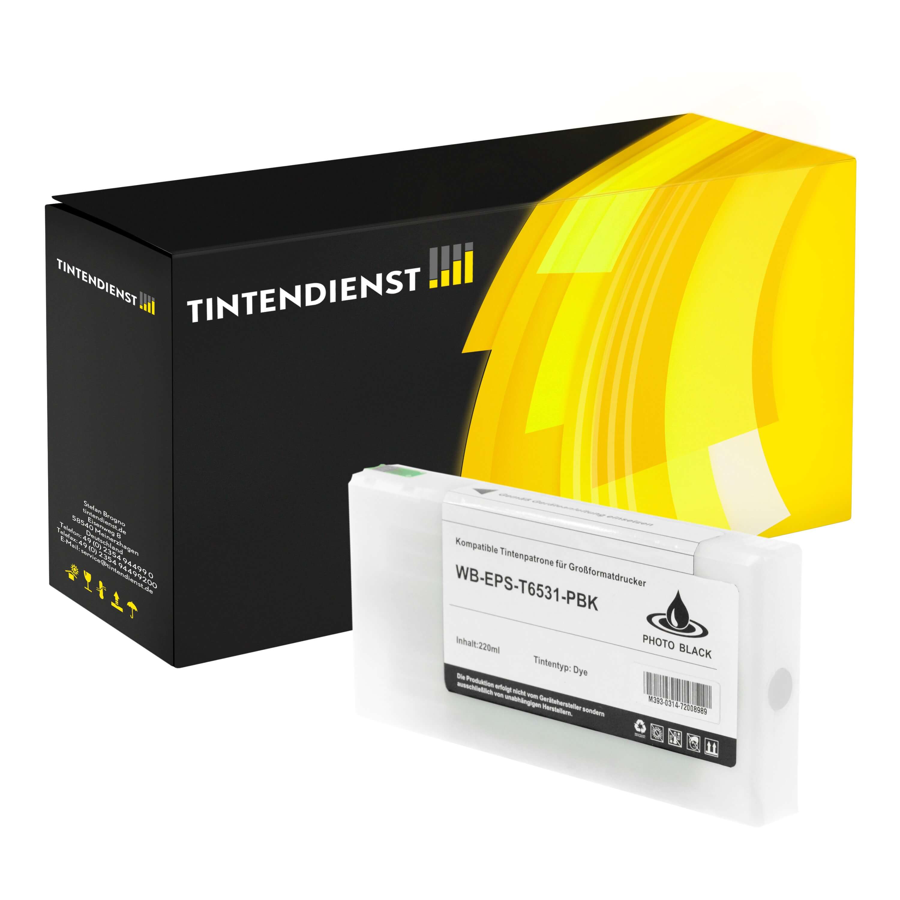 Druckerpatrone kompatibel für Epson Stylus Pro 4900 Series (C13T653100 / T6531) Photo Schwarz