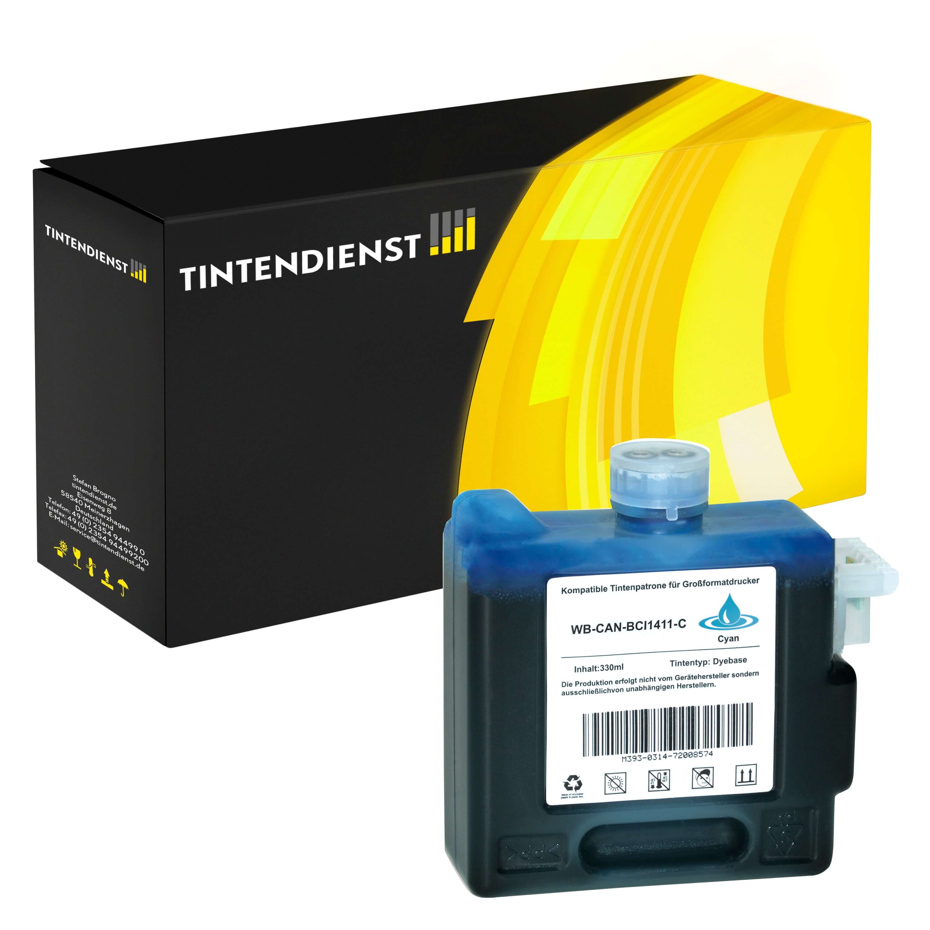 Druckerpatrone kompatibel für Canon W 8200 (7575A001 / BCI-1411C) Cyan