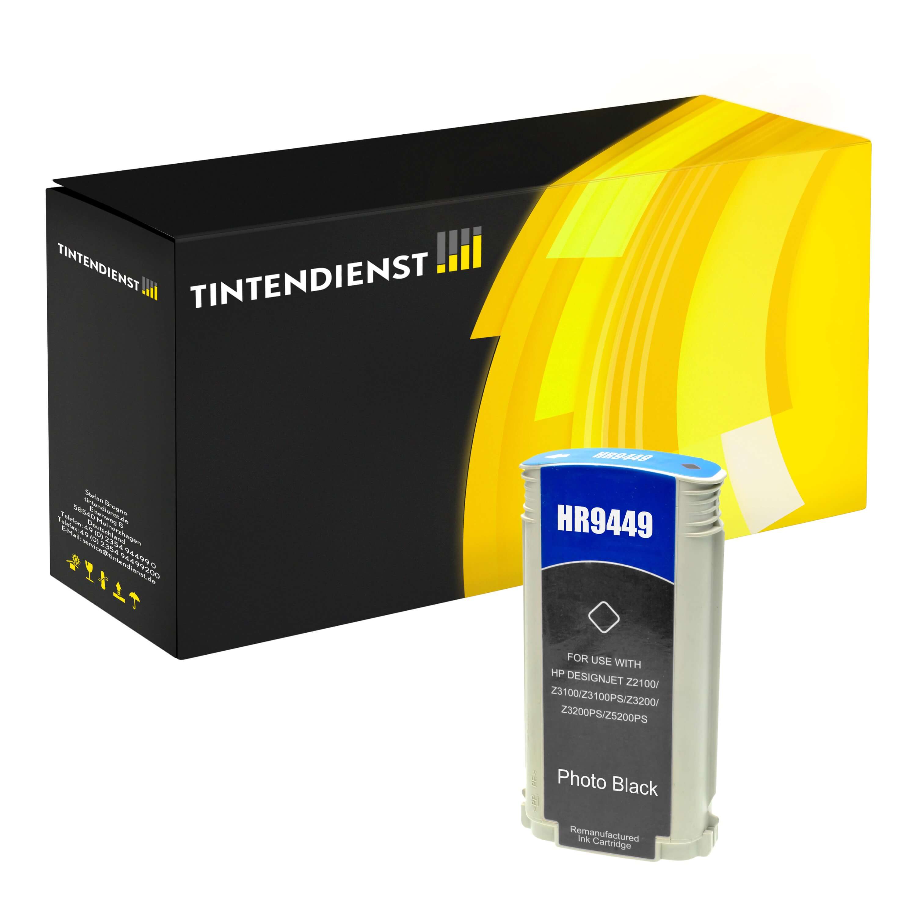 Druckerpatrone kompatibel für HP DesignJet Z 2100 24 Inch (C9449A / 70) Photo Schwarz