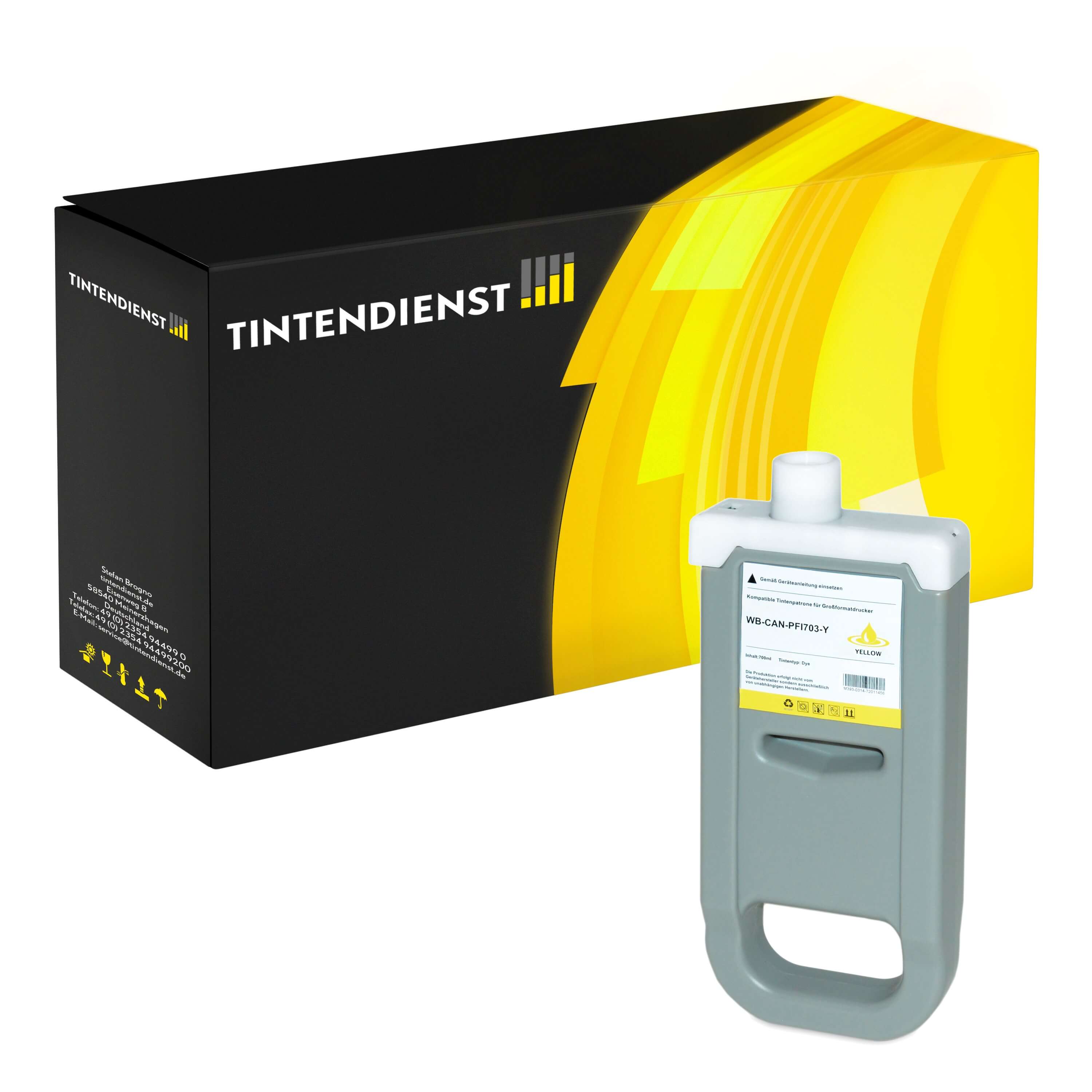 Druckerpatrone kompatibel für Canon imagePROGRAF IPF 825 (2966B001 / PFI-703Y) Gelb