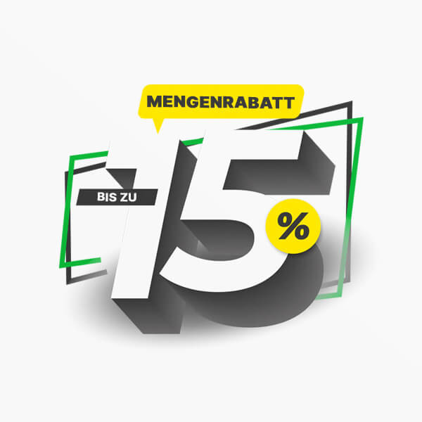 bis zu 15% Mengenrabatt-Banner