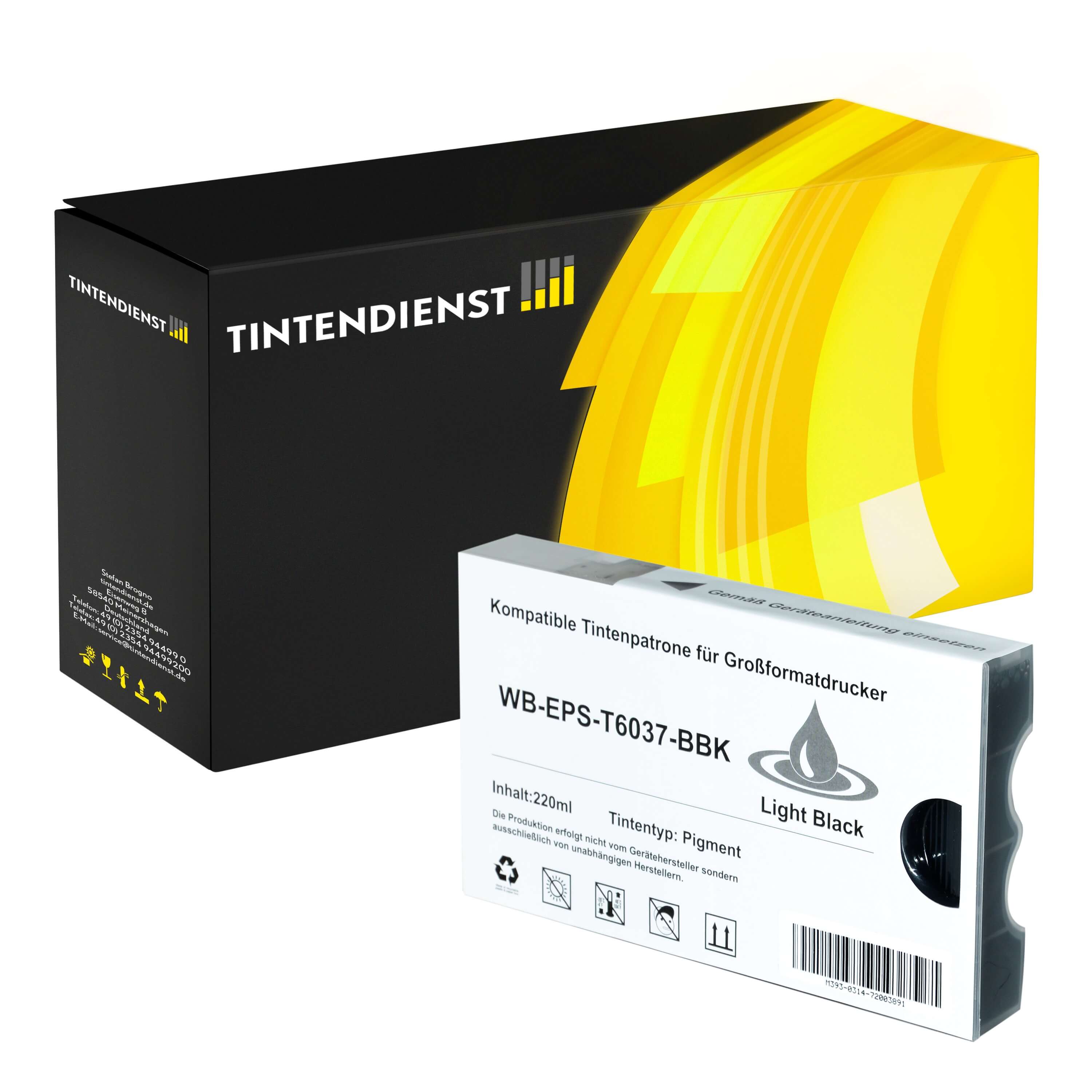 Druckerpatrone kompatibel für Epson Stylus Pro 9800 Xrite Eye One (C13T603700 / T6037) Schwarz Hell