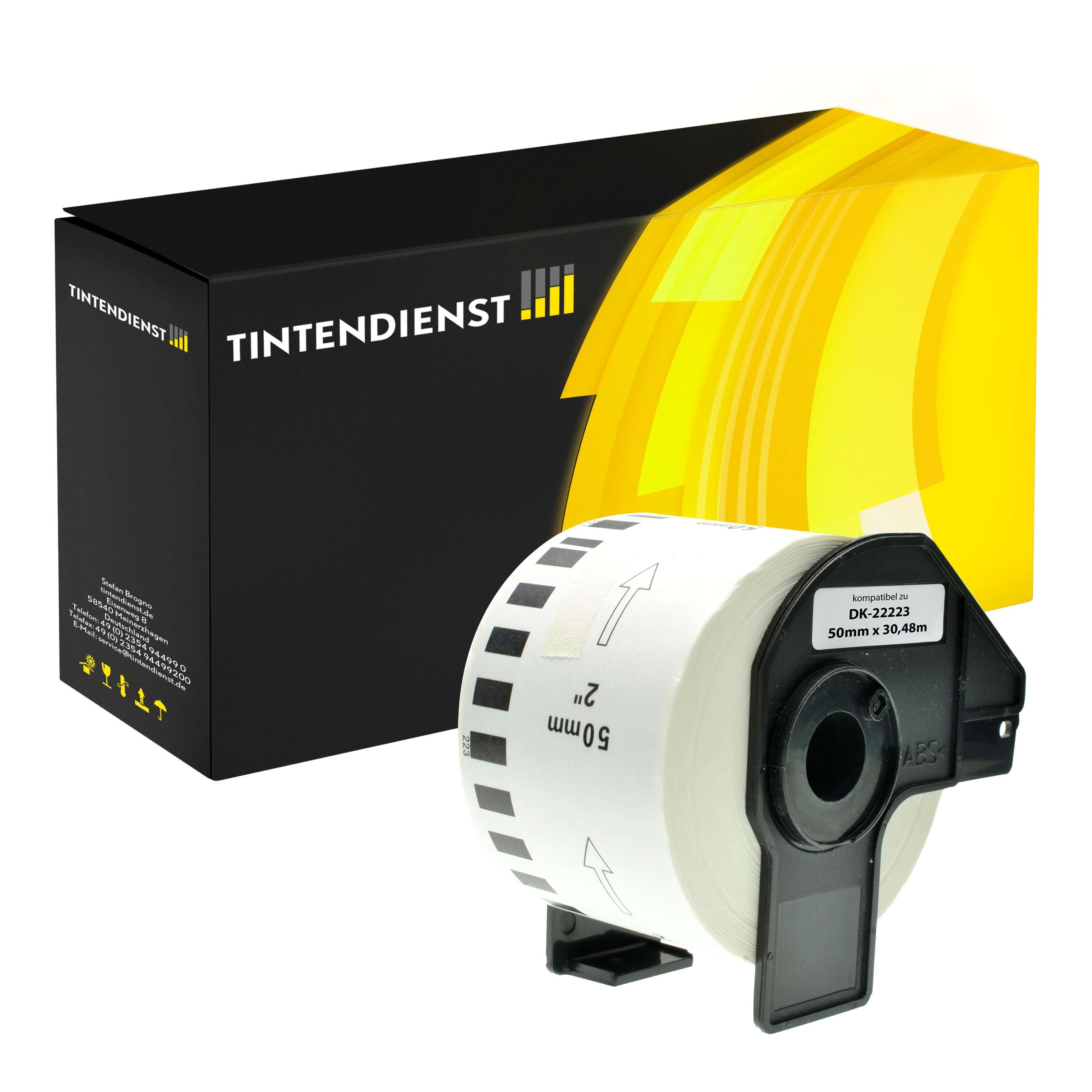 Endlosetikett kompatibel für Brother P-Touch QL 580 N (DK-22223) Weiss 30.48m/50mm (1 Stück)