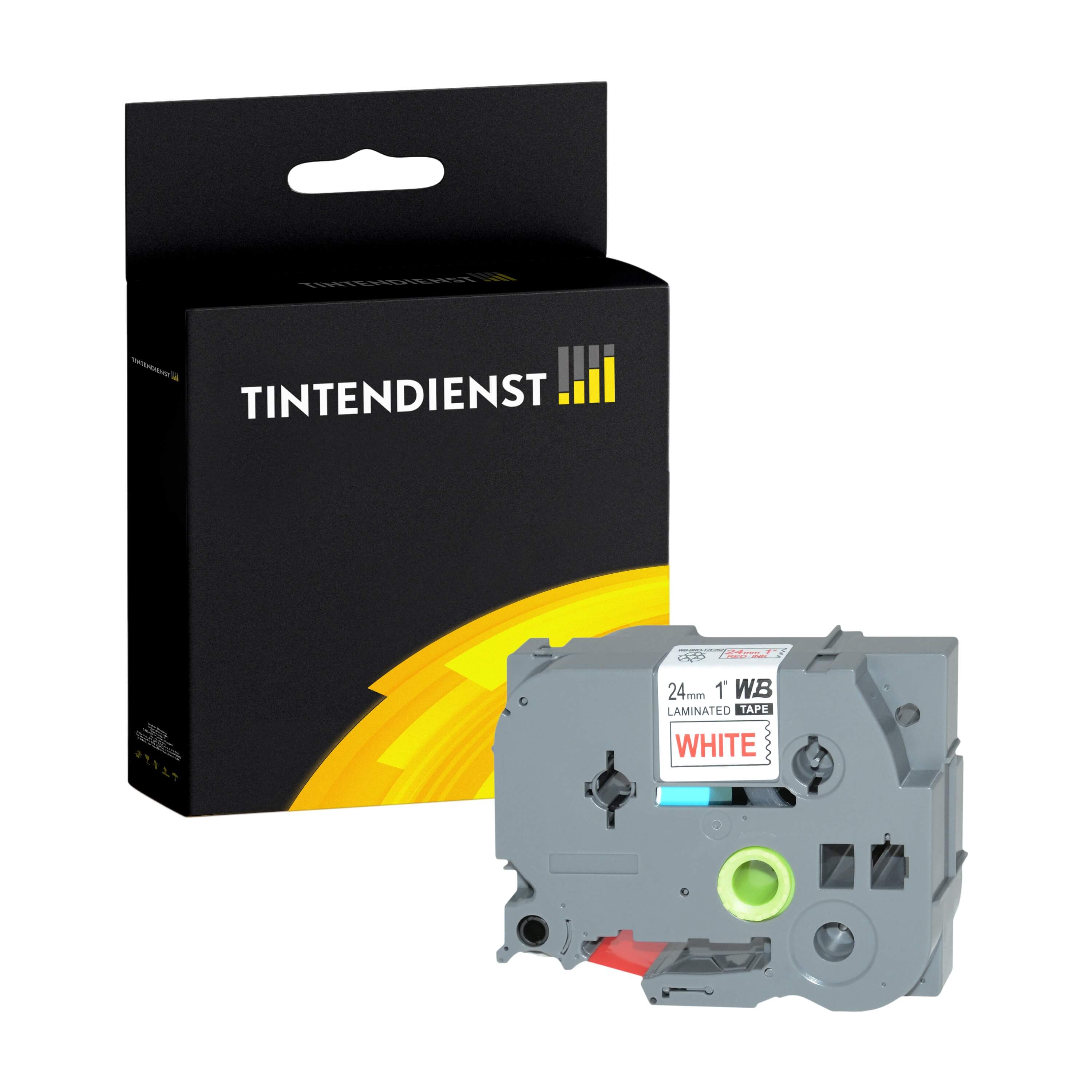 Schriftband kompatibel für Brother P-Touch 2420 PC (TZE-252) 24mm/8m Rot auf Weiss